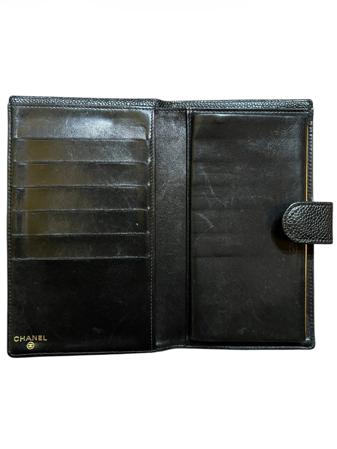 Chanel Grained Leather Wallet with CC Logo