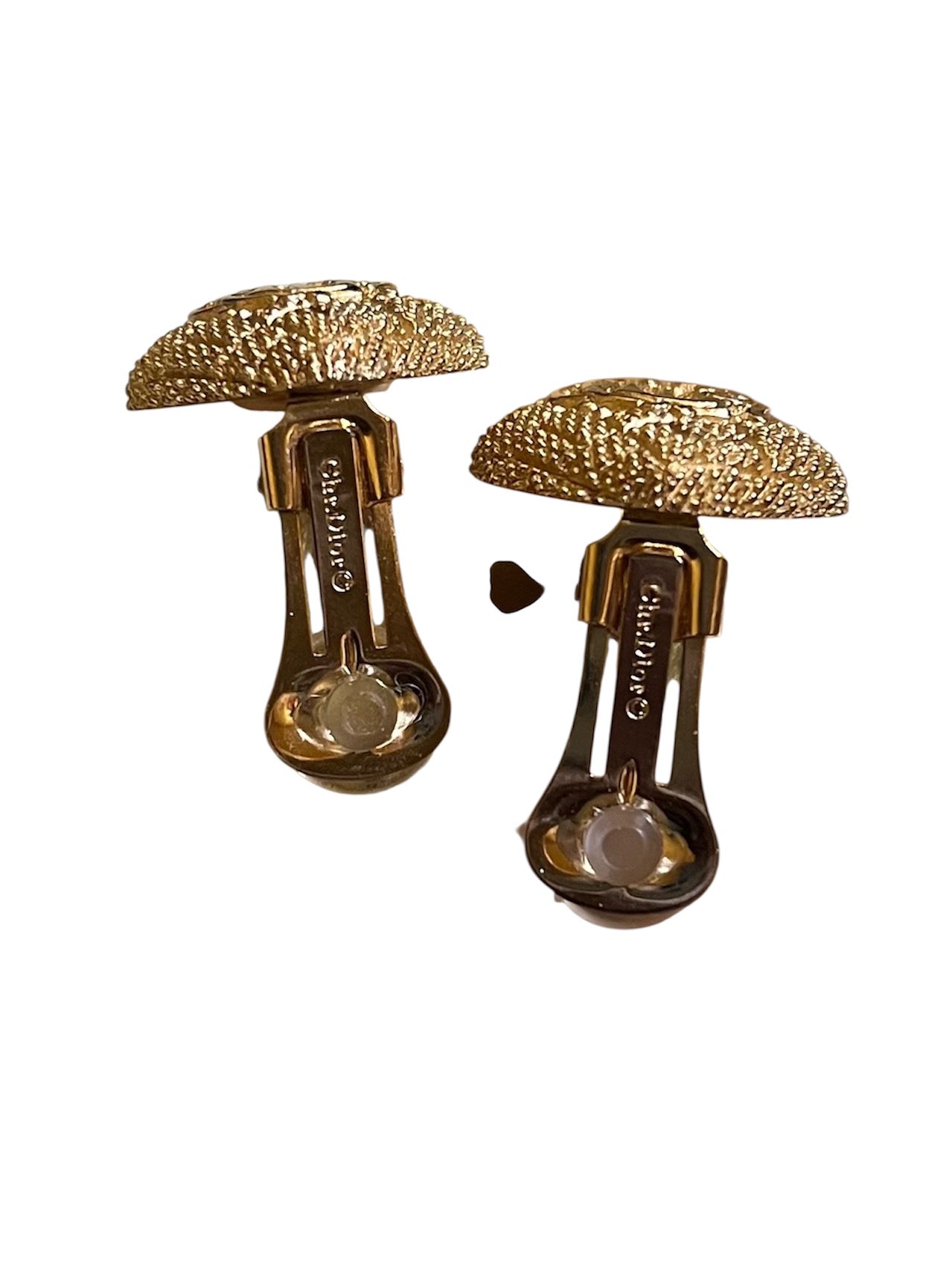 Dior Heart-Shaped Clip Earrings in Gold