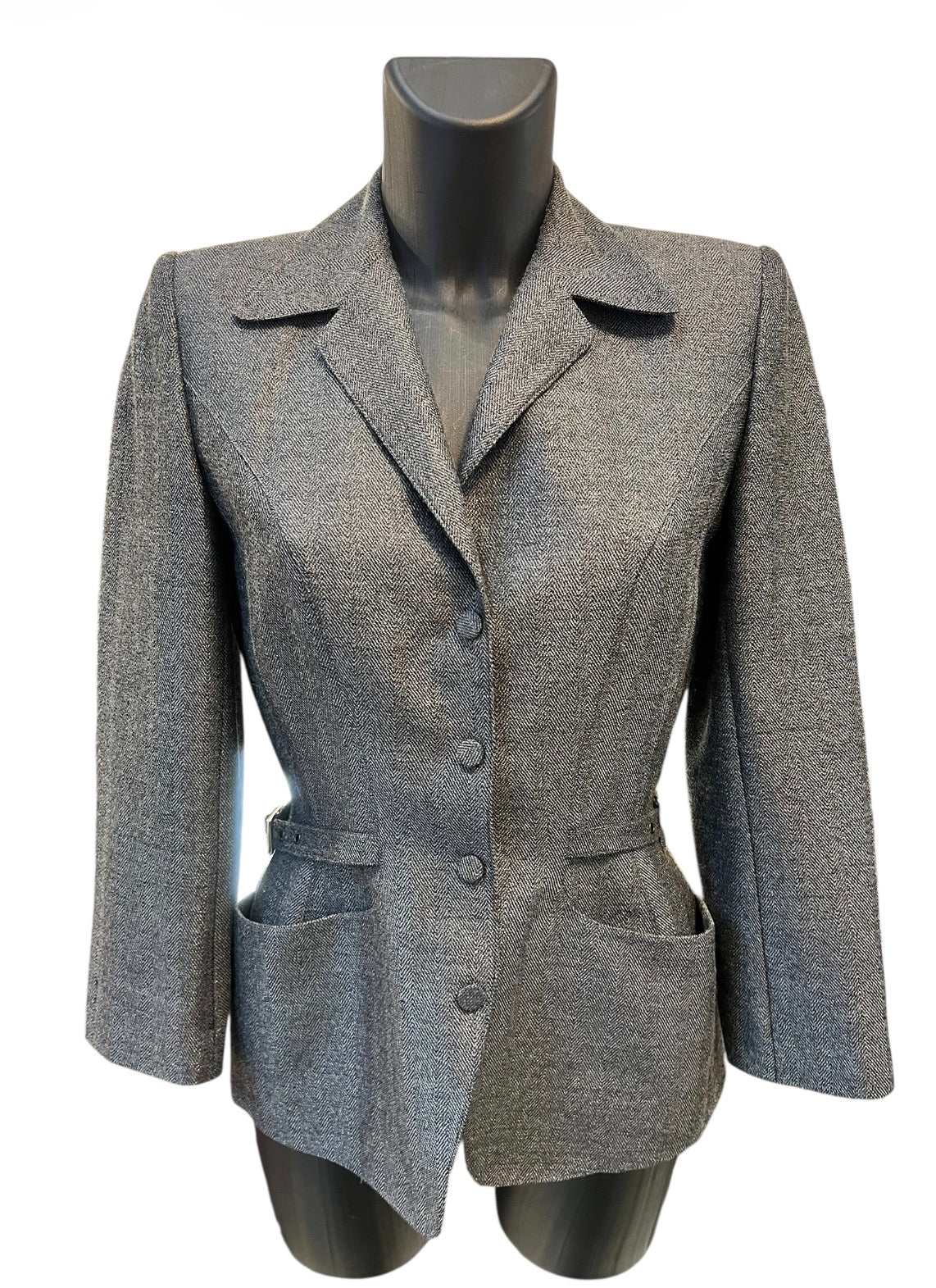 Short Grey Mugler Jacket