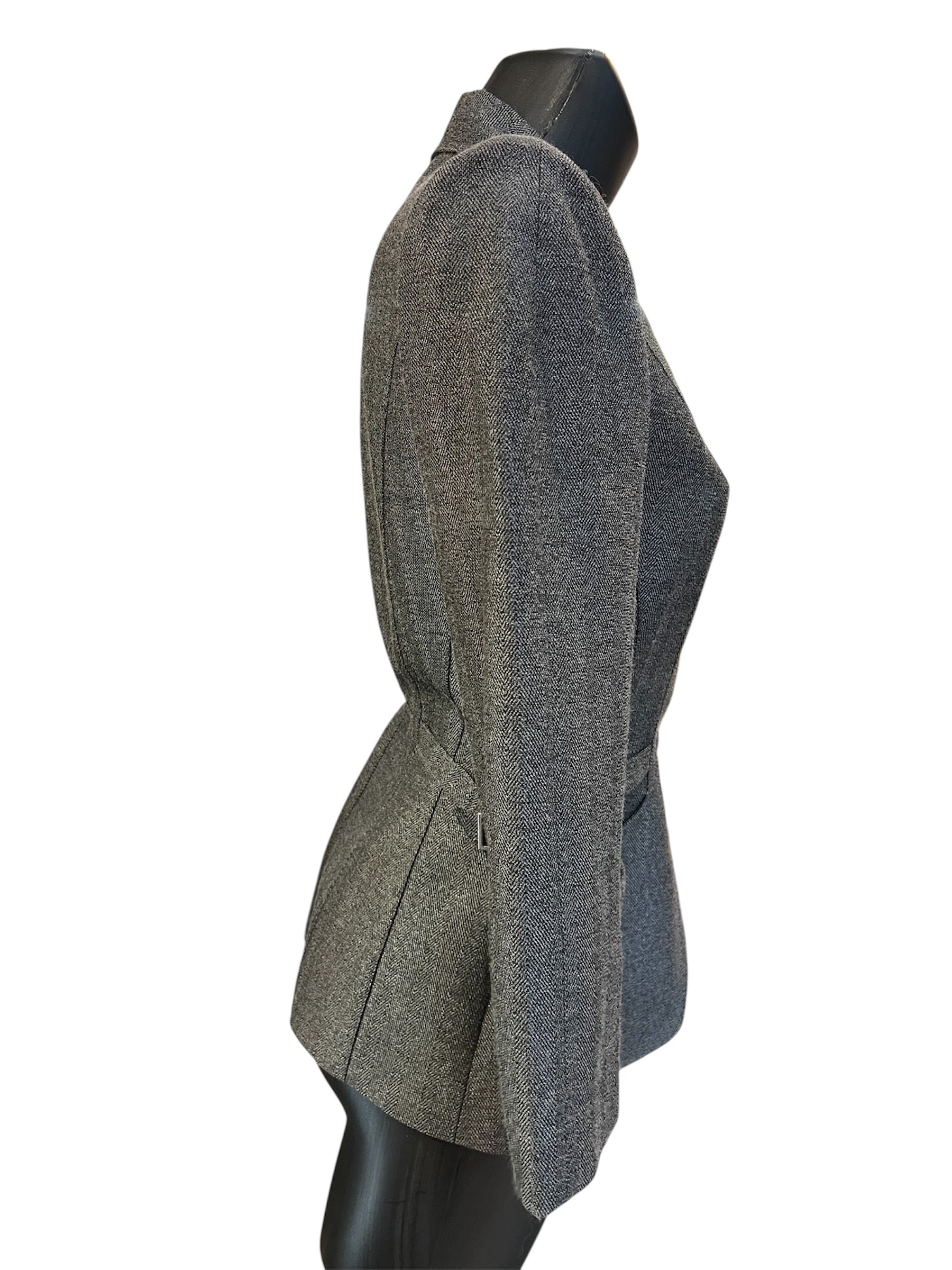 Short Grey Mugler Jacket