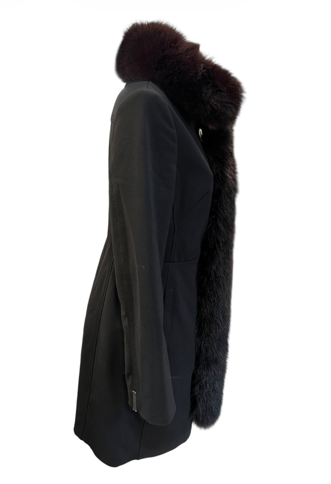 Black Prada fur coat