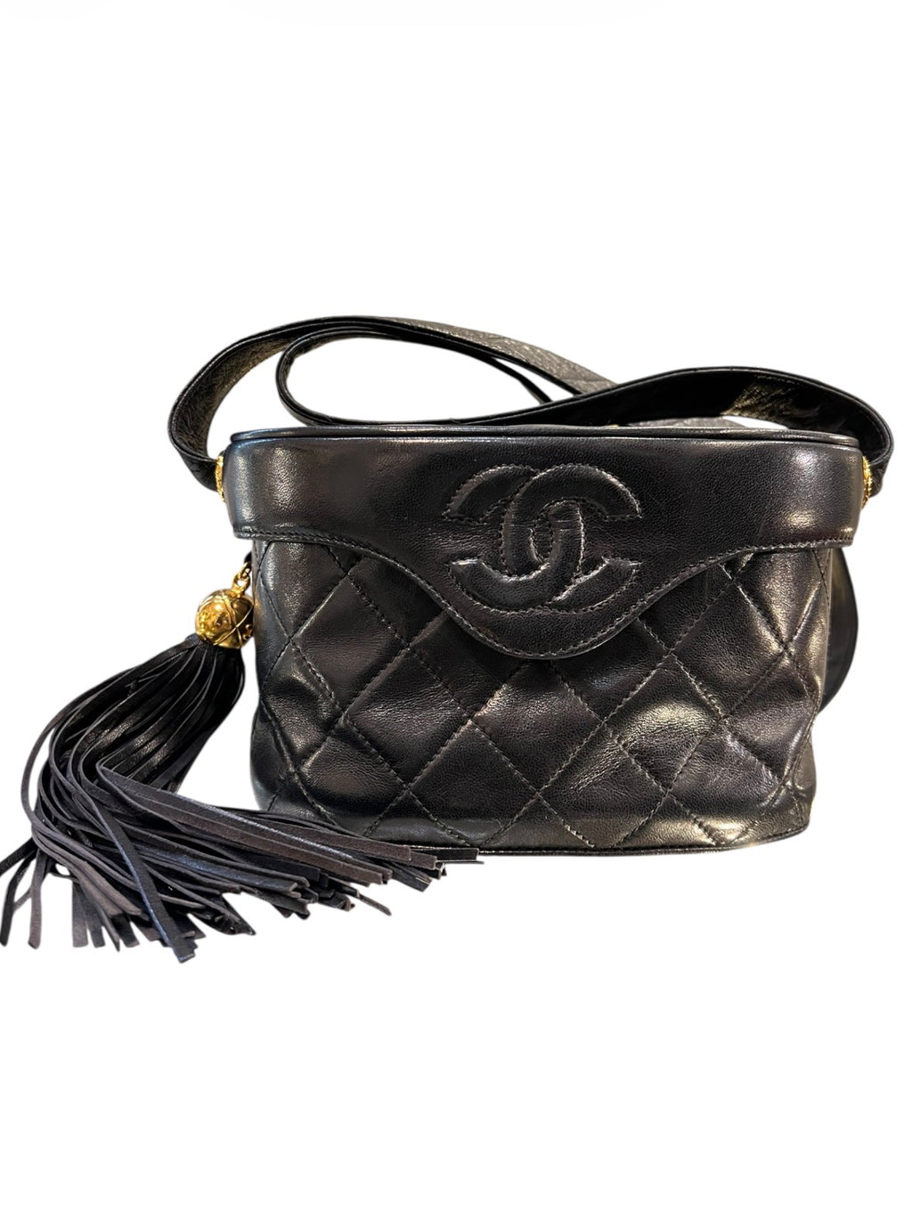 1994 Chanel Black Quilted Leather
