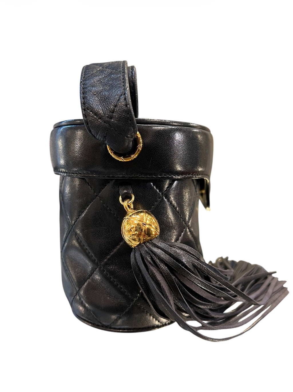 1994 Chanel Black Quilted Leather