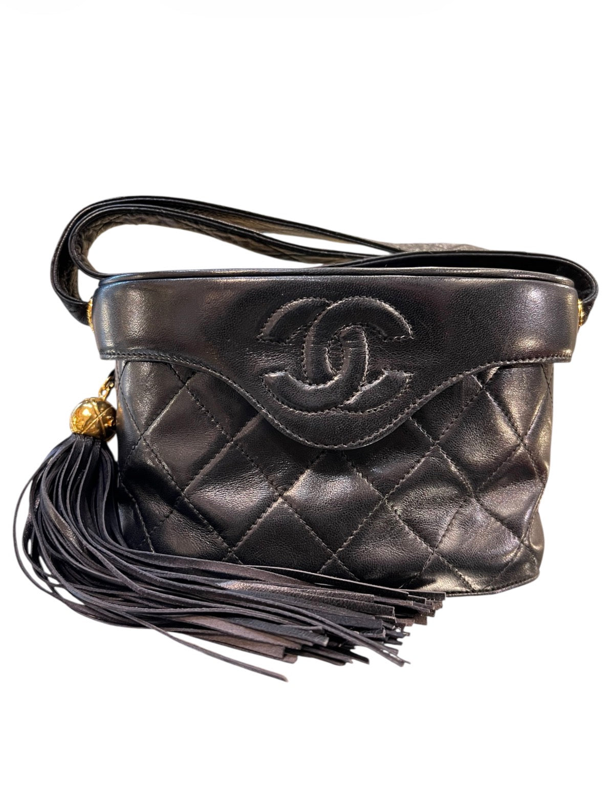 1994 Chanel Black Quilted Leather