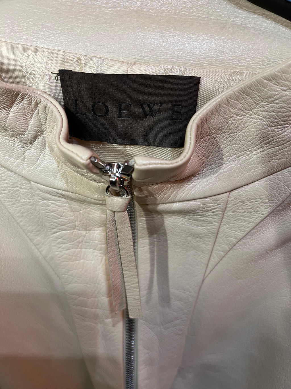 White Leather Sleeveless Jacket LOEWE