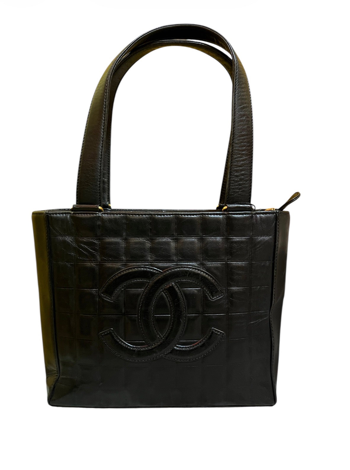 2002 Chanel Black Quilted Leather Chocolate Bar Handbag – Opulence