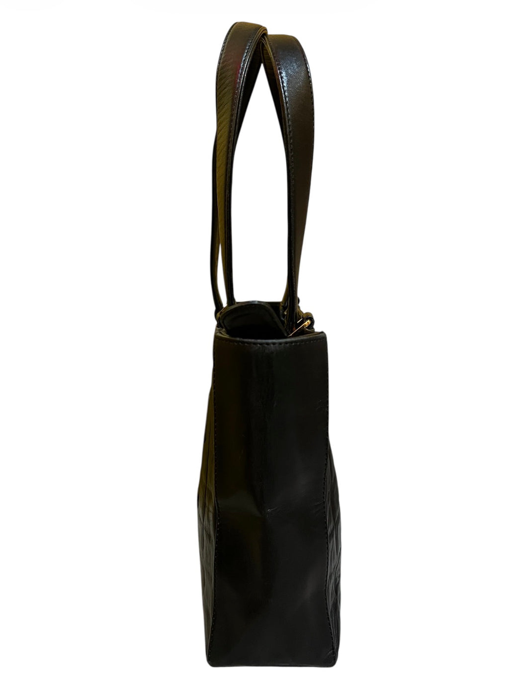 2002 Chanel Black Quilted Leather Handbag
