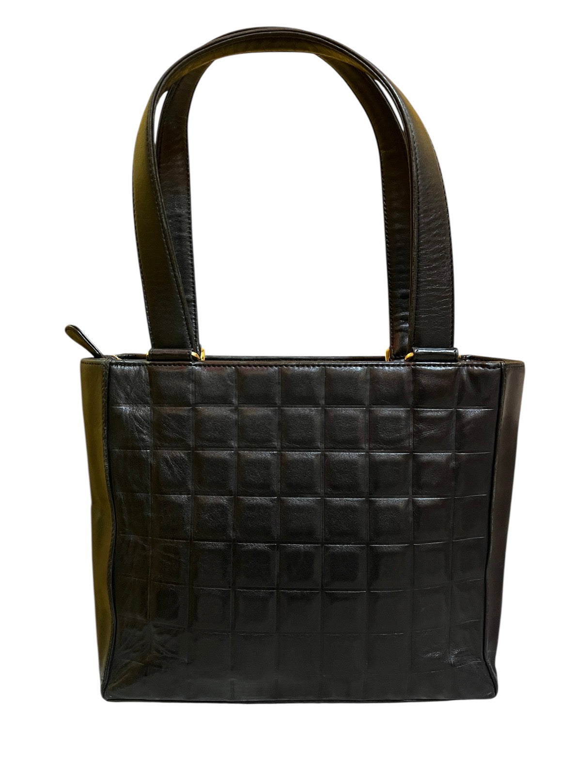 2002 Chanel Black Quilted Leather Chocolate Bar Handbag – Opulence