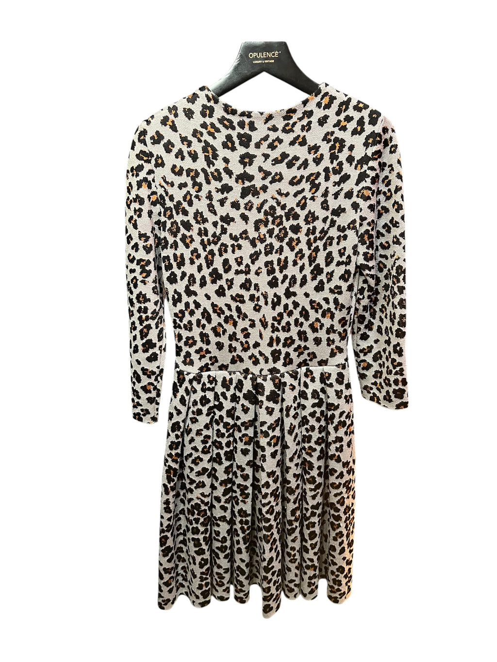 Gray Dior dress with leopard print