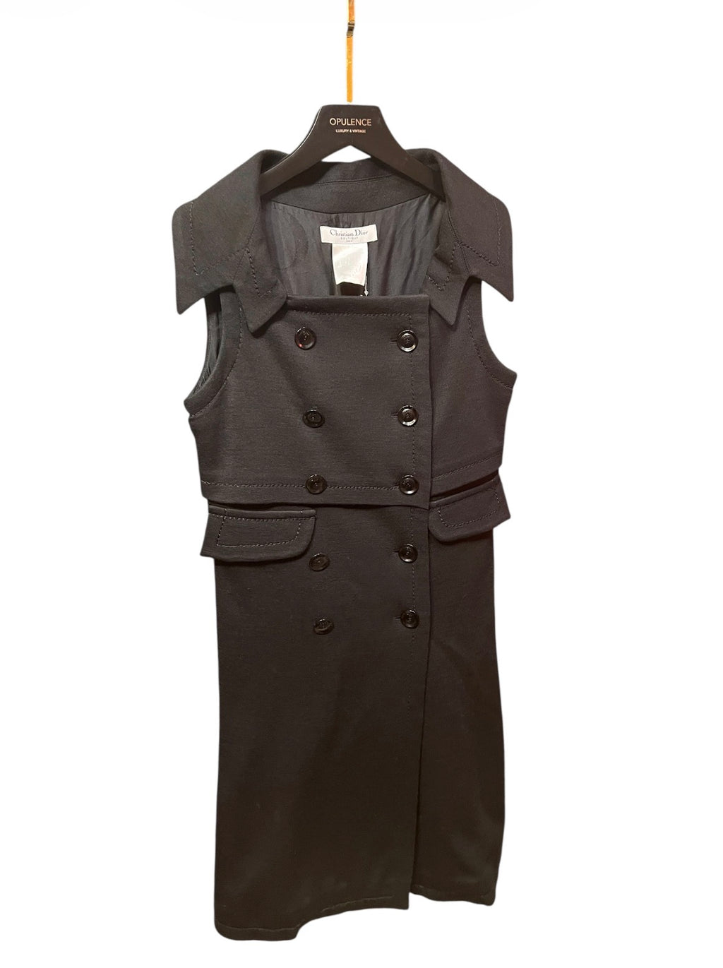 Dior Sleeveless Dress Black Wool