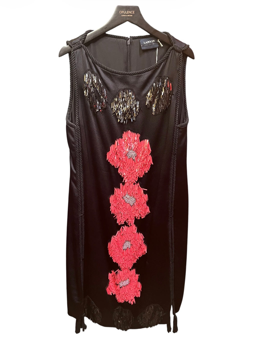 Lanvin Black Satin Sleeveless Dress