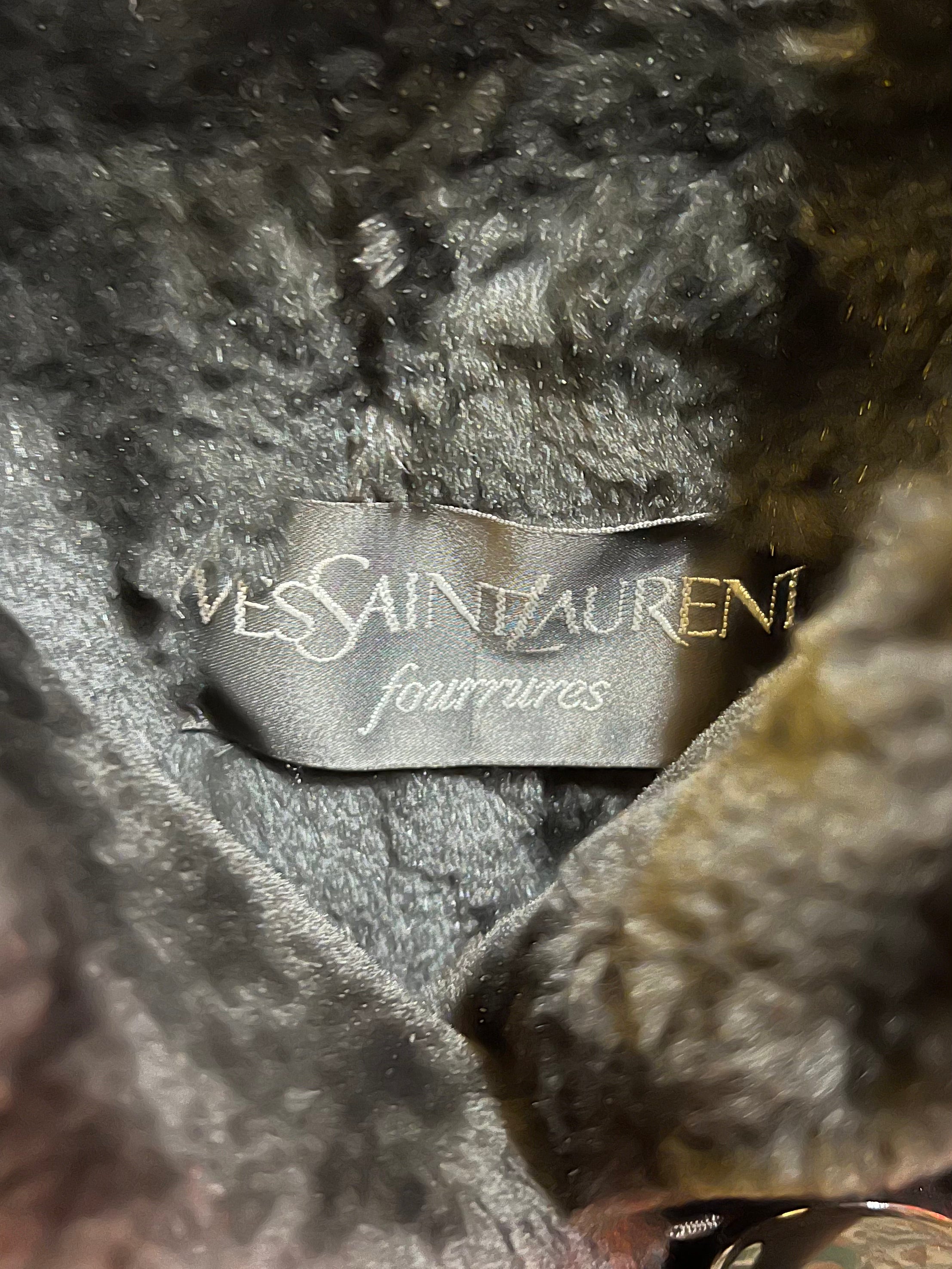 Yves Saint Laurent Red Fur Coat