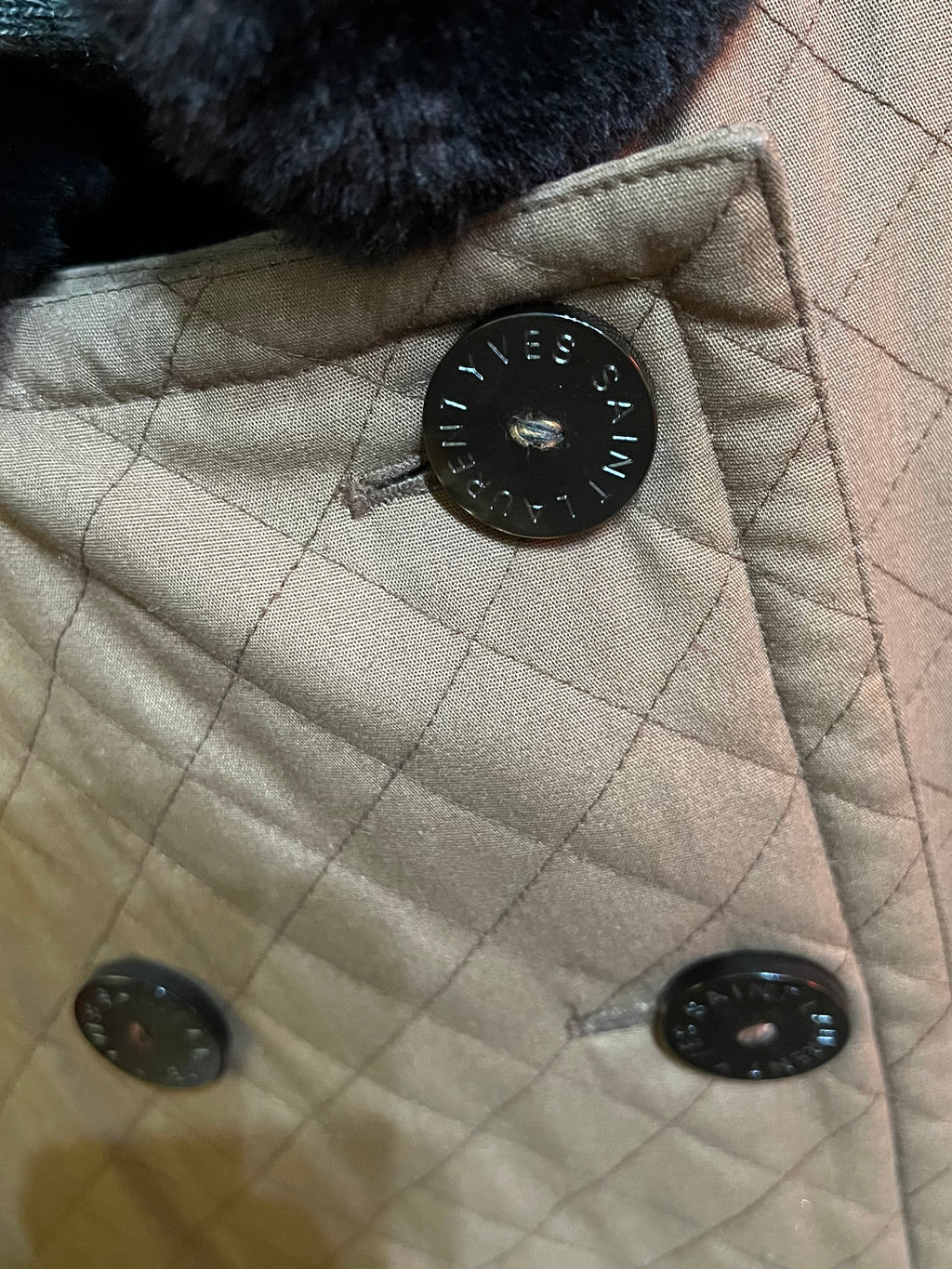 Yves Saint Laurent Brown Fur Coat