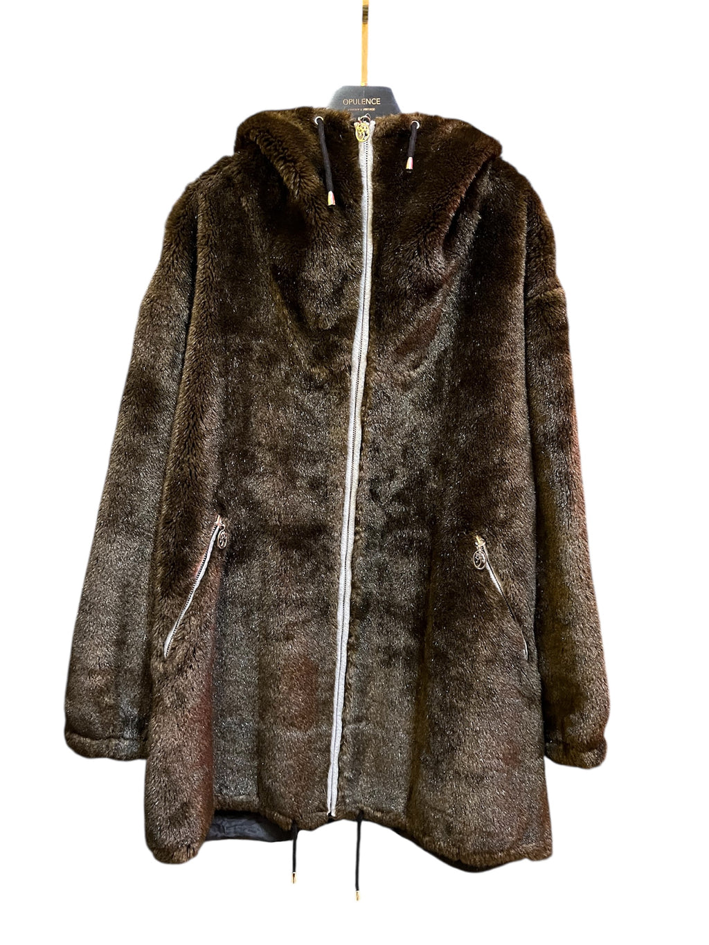 Brown fake fur coat by Jean Charles De Castelbajac