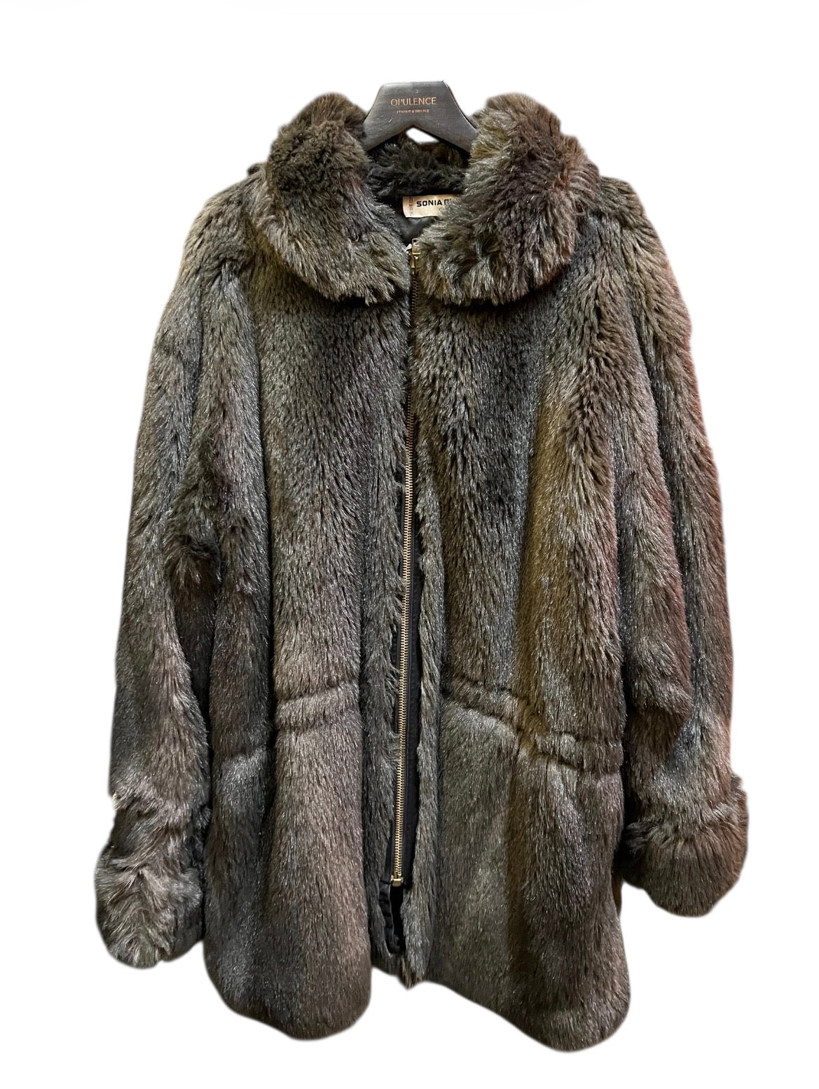 Sonia Rykiel Gray Fake Fur Coat