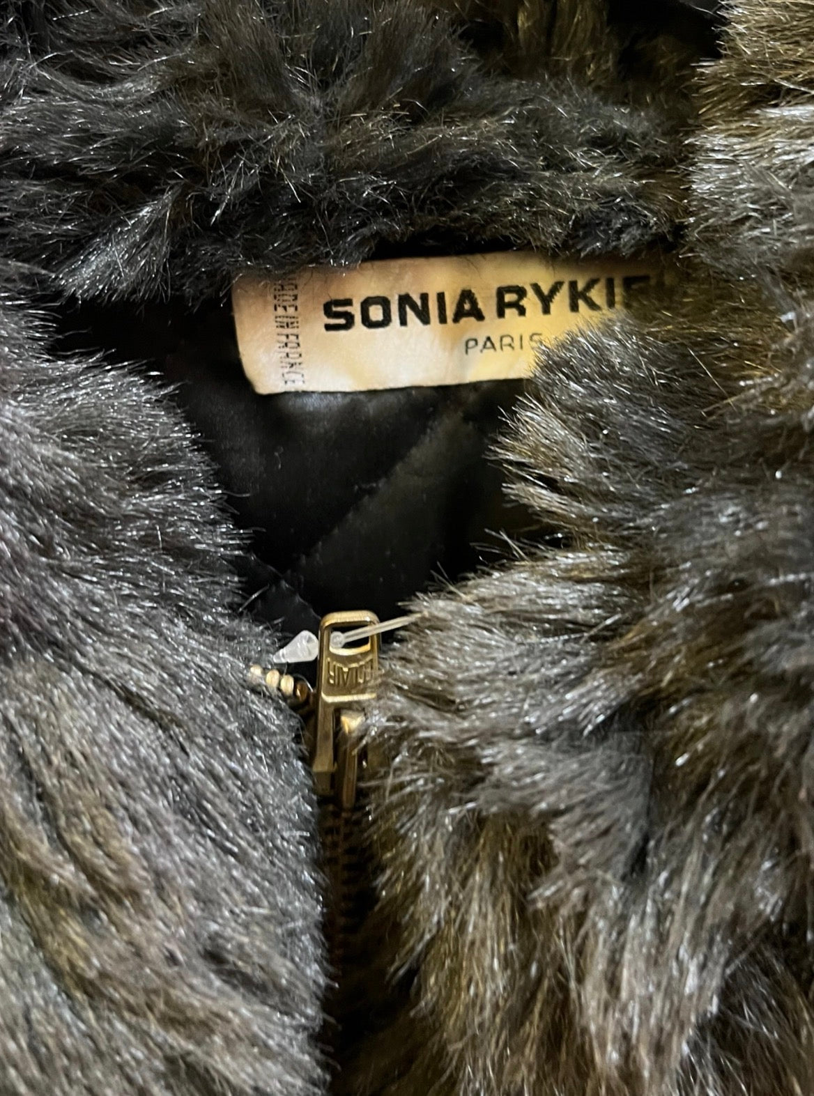 Sonia Rykiel Gray Fake Fur Coat