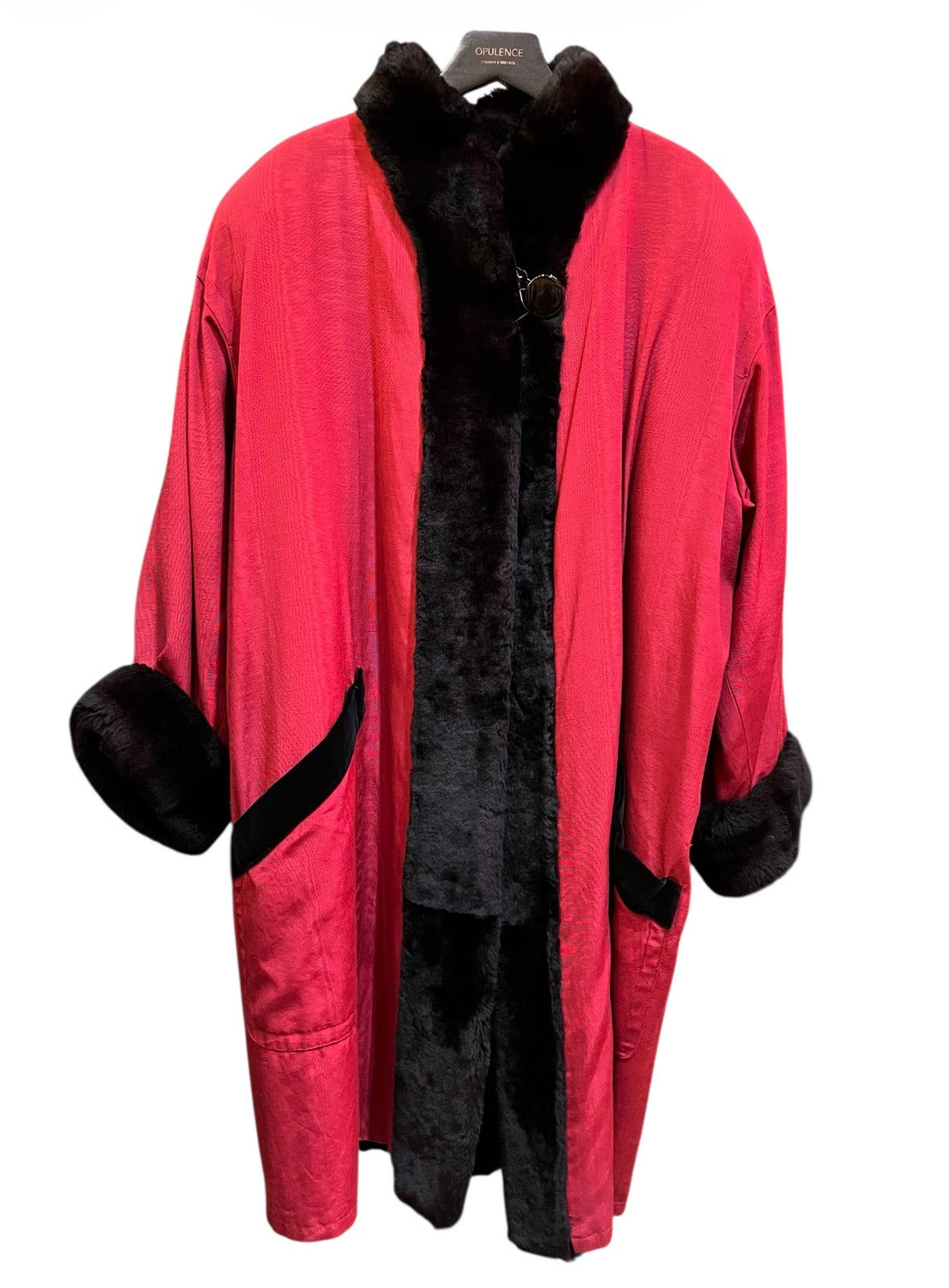 Yves Saint Laurent Red Fur Coat