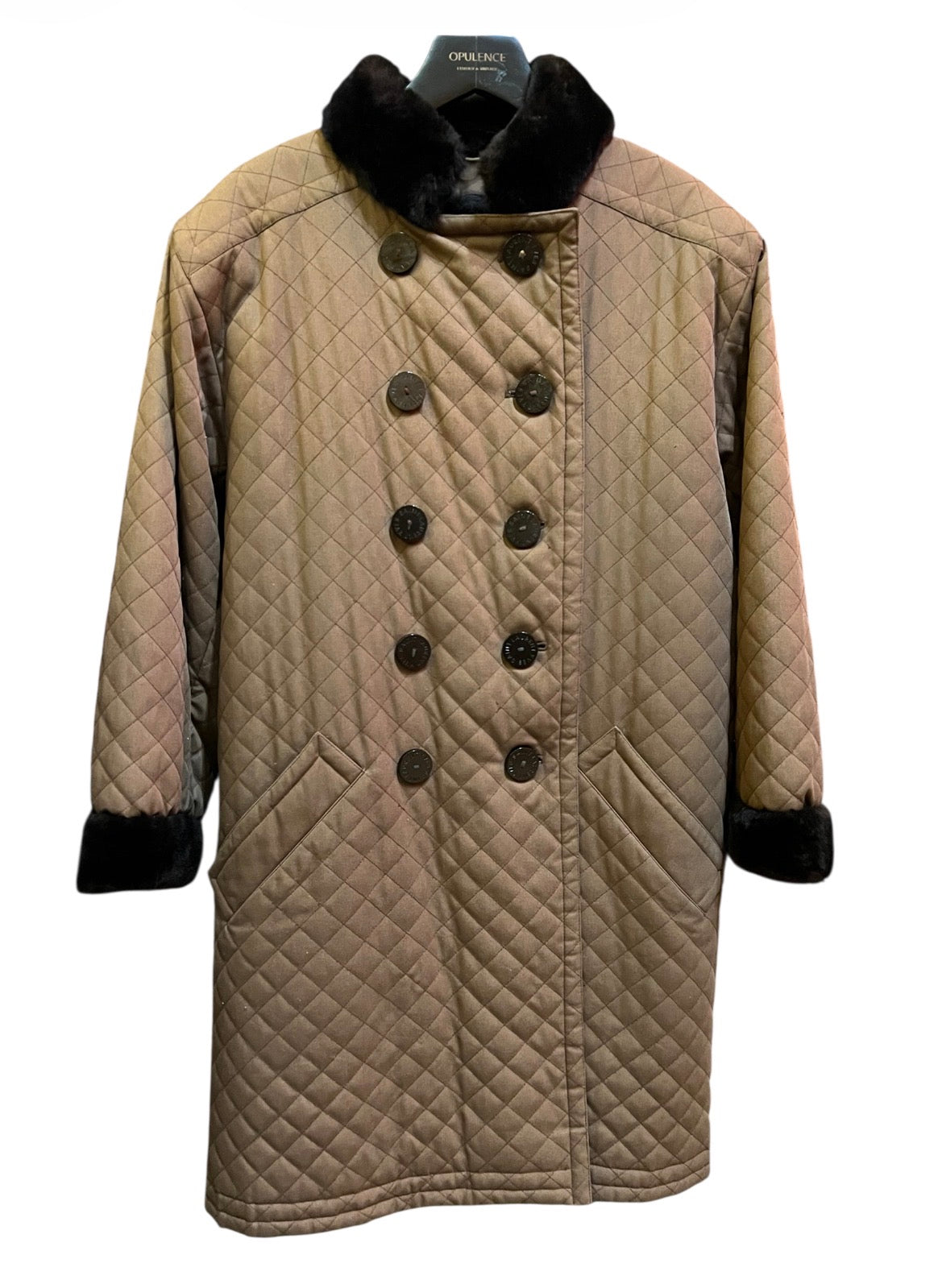 Yves Saint Laurent Brown Fur Coat