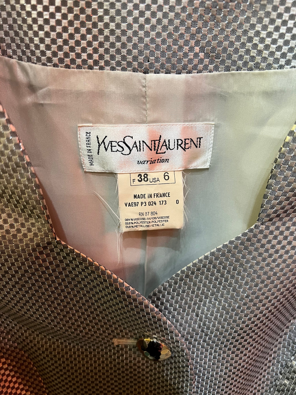 Yves Saint Laurent Short Jacket, Gray