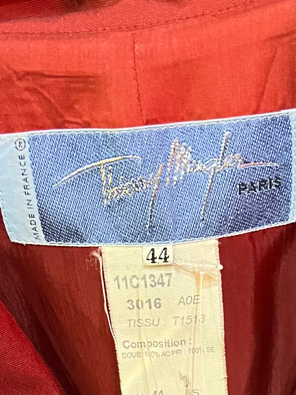 Thierry Mugler Red Tailored Jacket