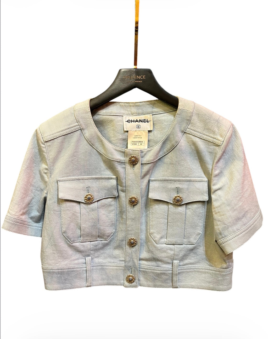 Chanel Short Jacket in Sky Blue Denim