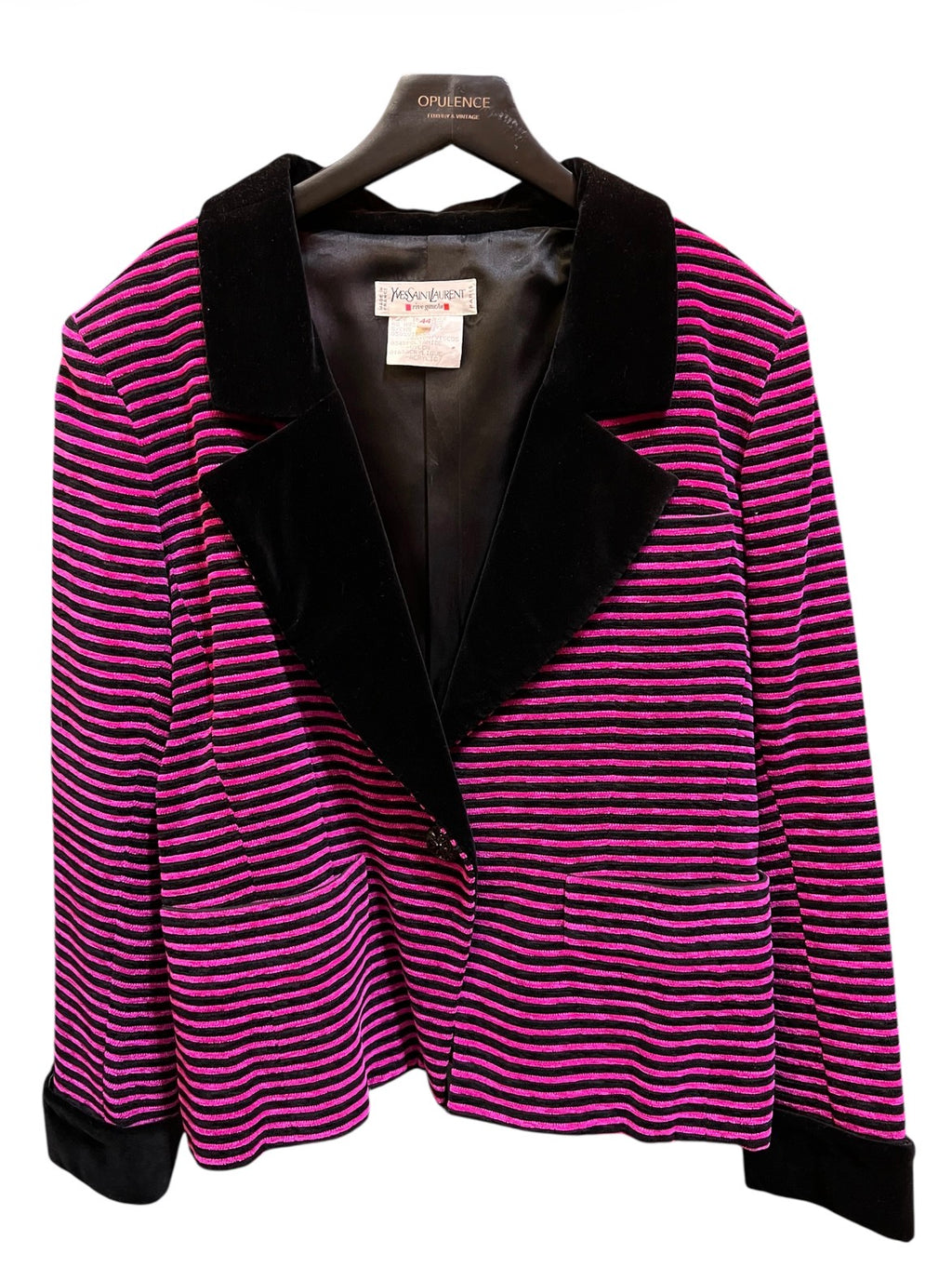1993 Yves Saint Laurent Black Striped Tailored Jacket