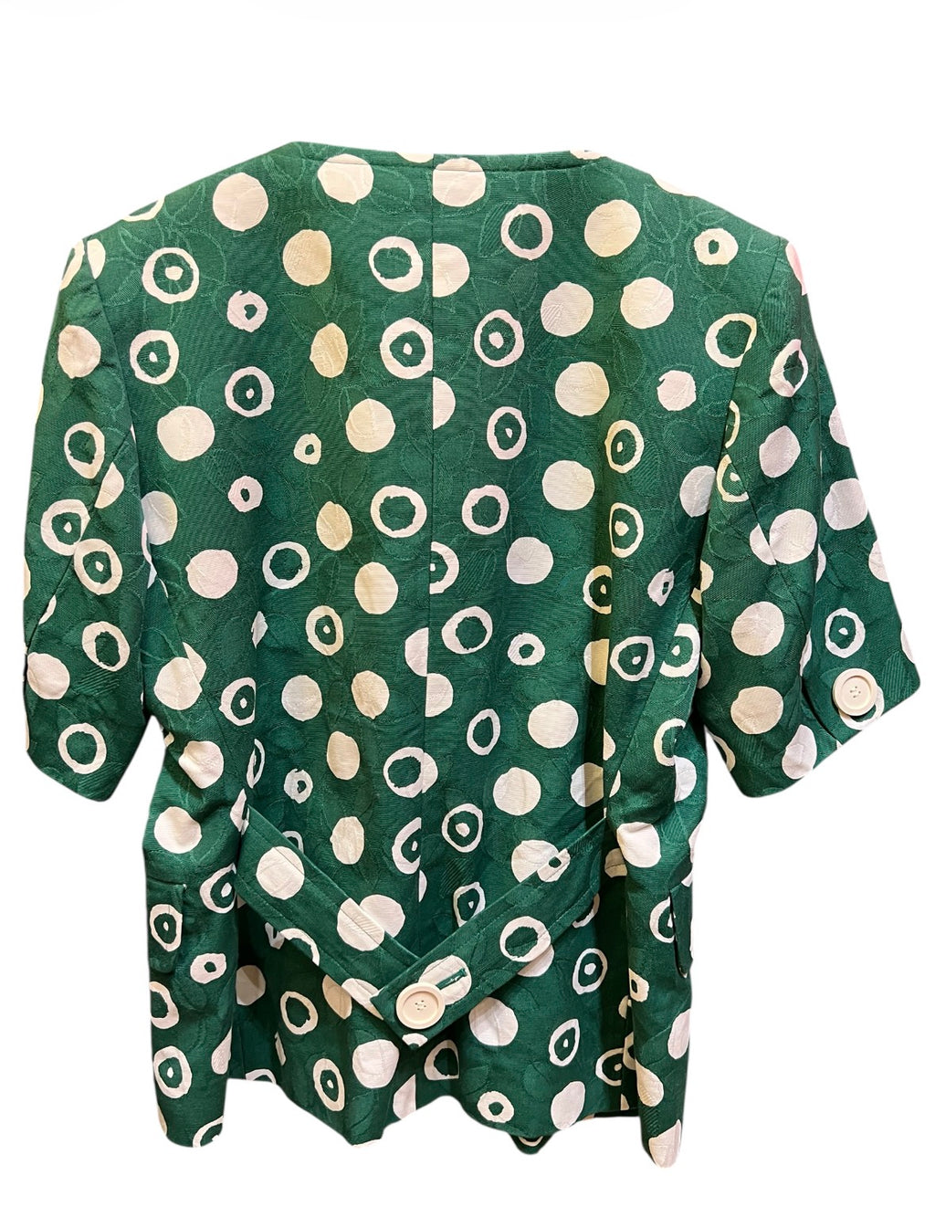 1994 Yves Saint Laurent green and white patterned tailored jacket
