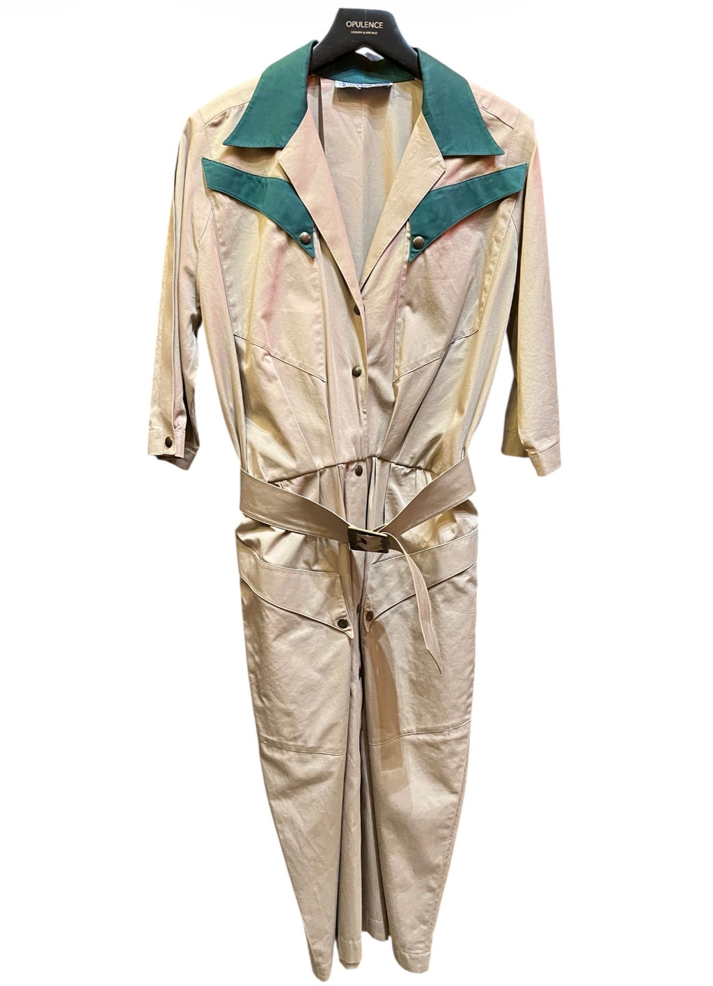 Thierry Mugler Beige and Green Jumpsuit