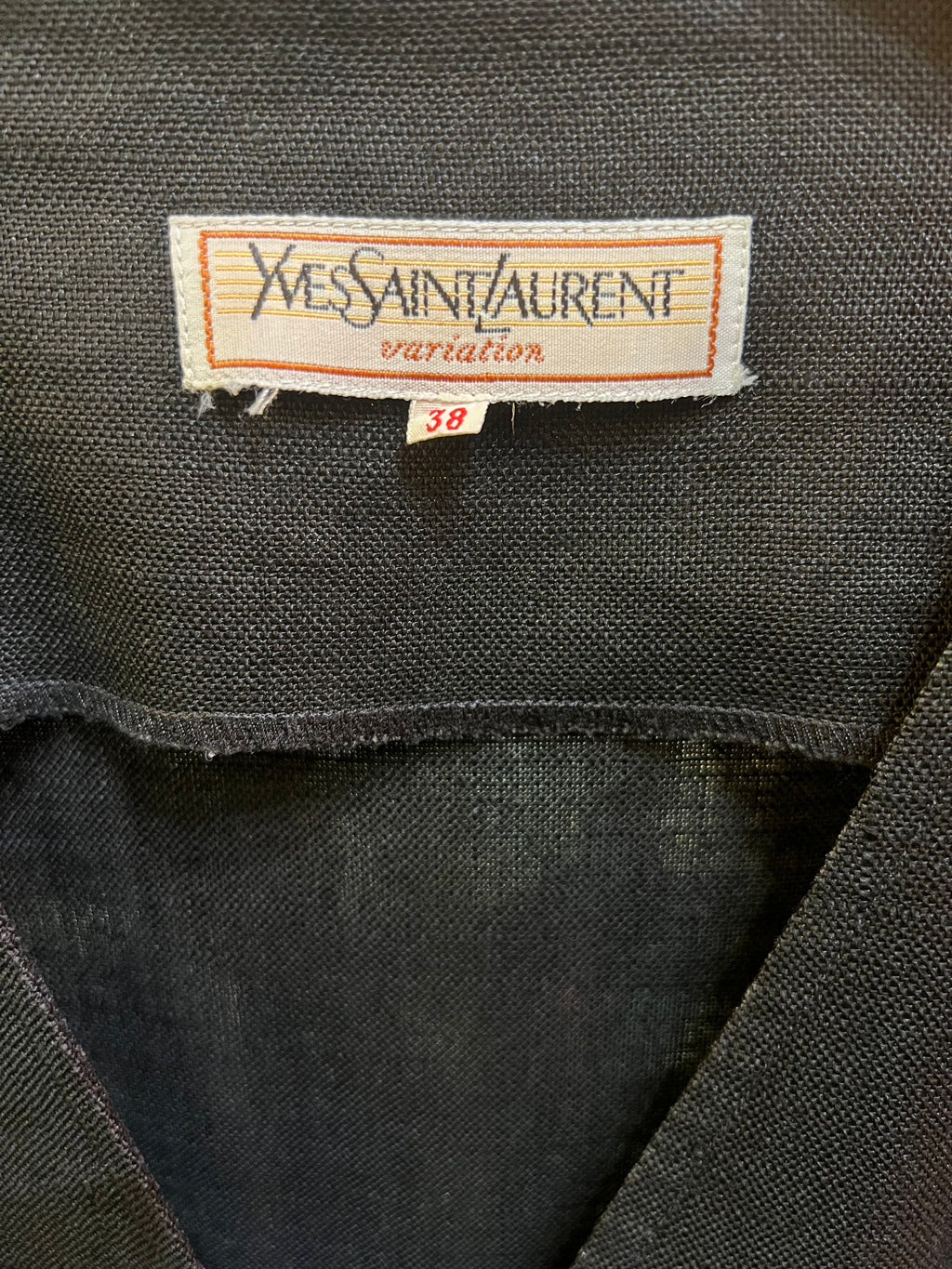 Yves Saint Laurent Black Linen Dress
