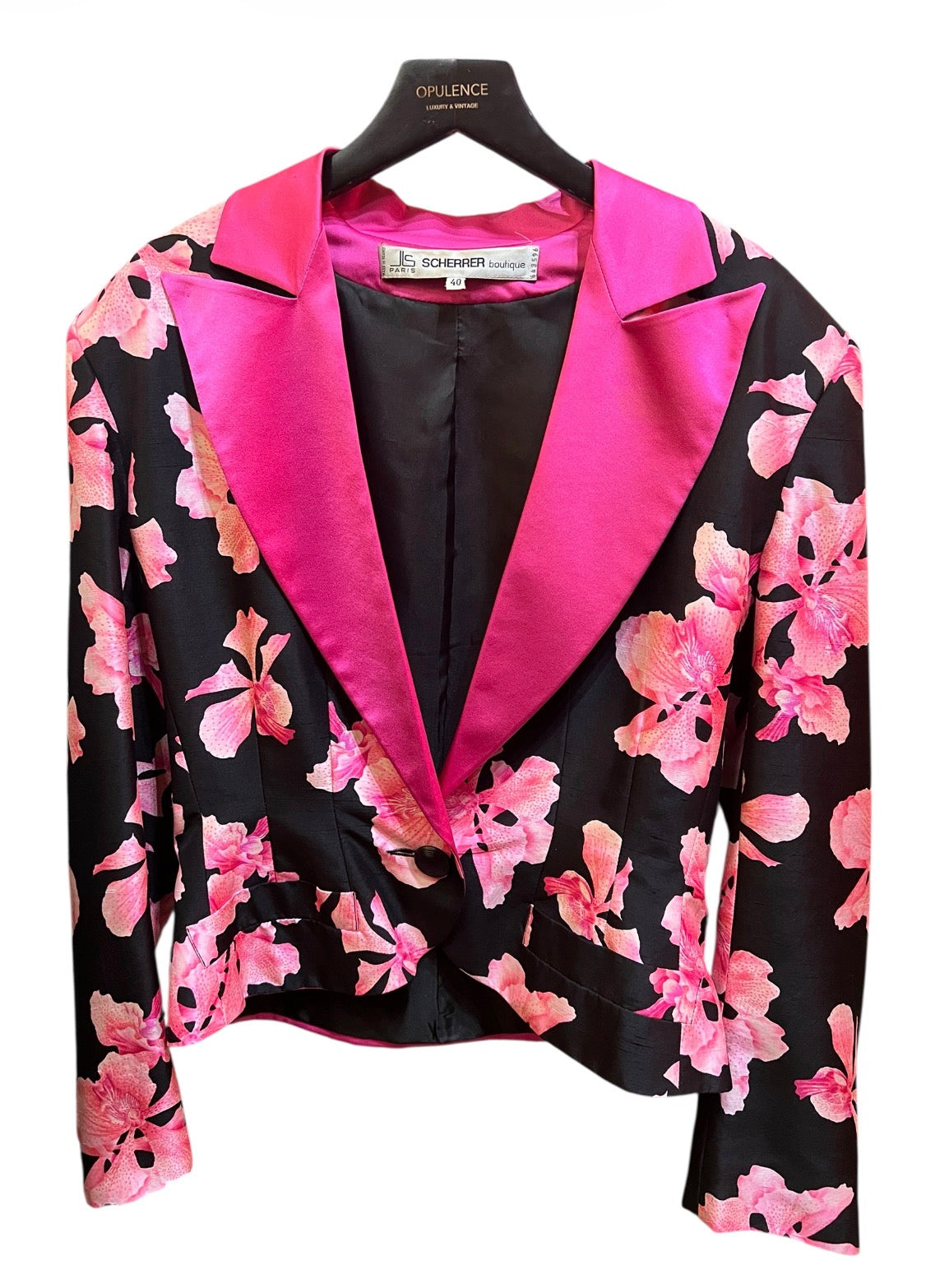 Jean Louis Scherrer Black Floral Tailored Jacket