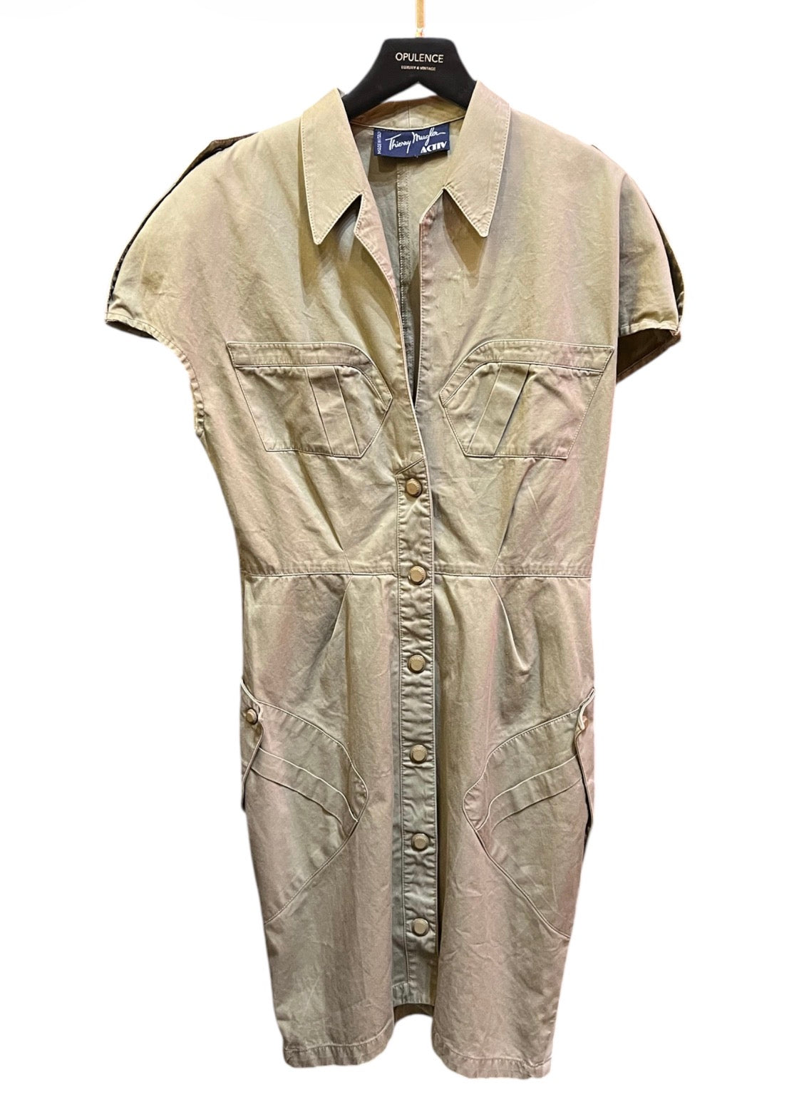 Thierry Mugler dress Beige Cotton