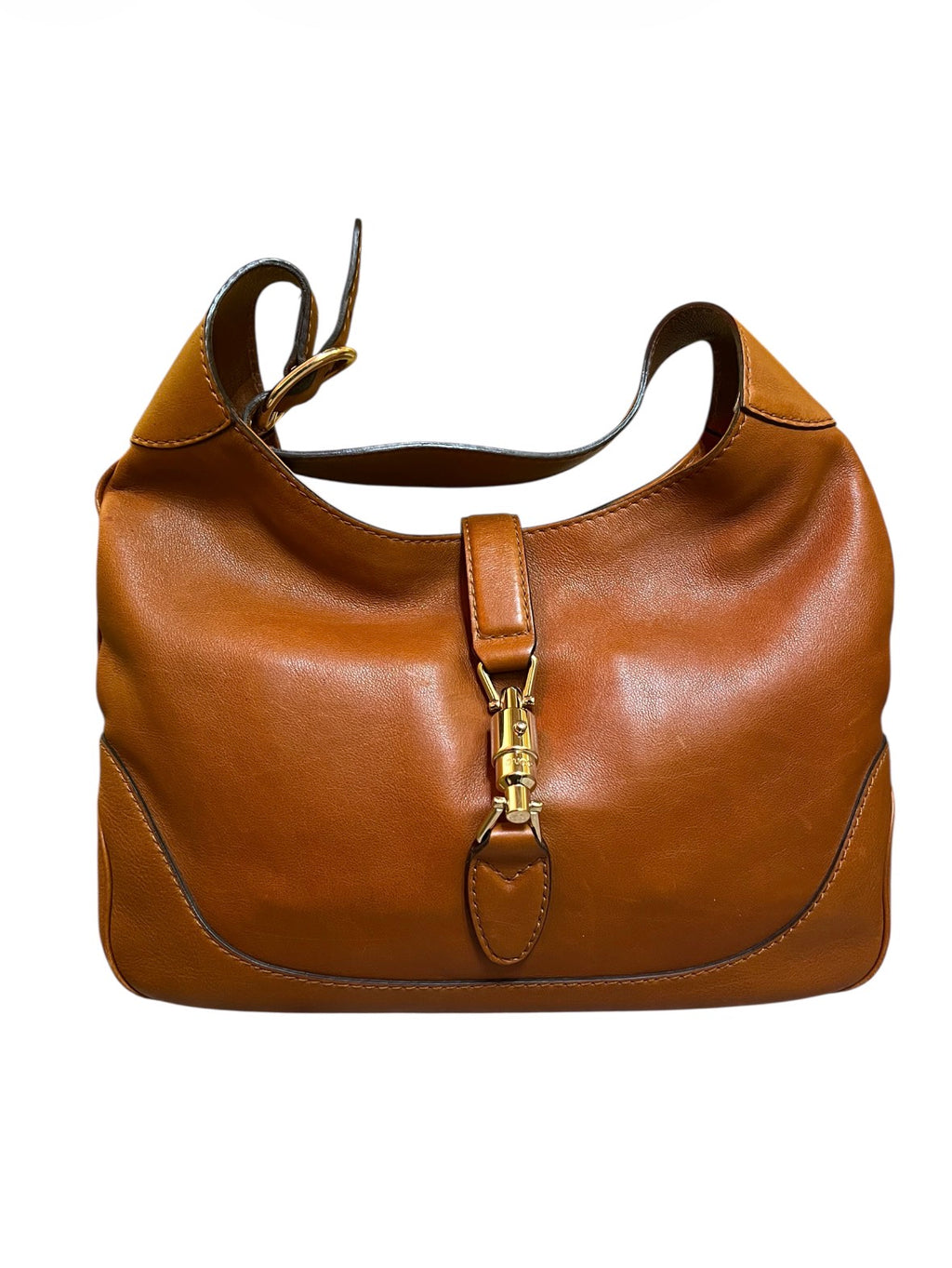 Jackie Gucci Handbag Brown Leather