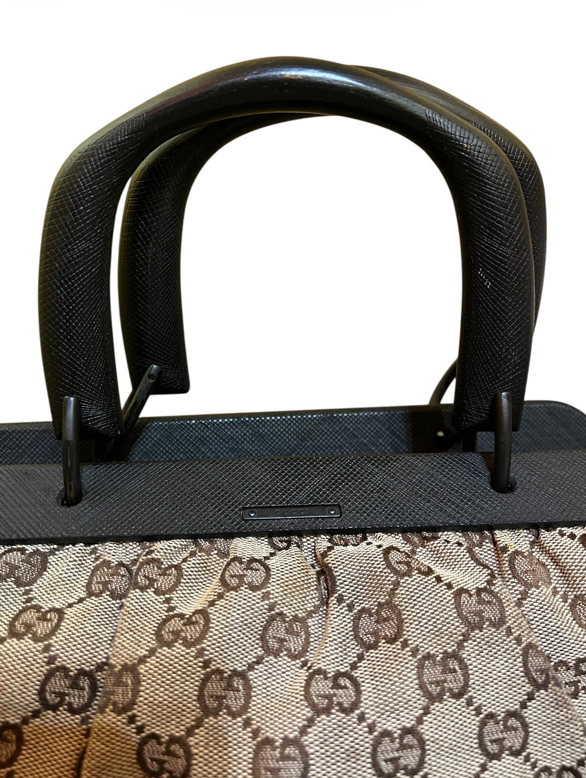 Gucci Beige Monogram Canvas Handbag