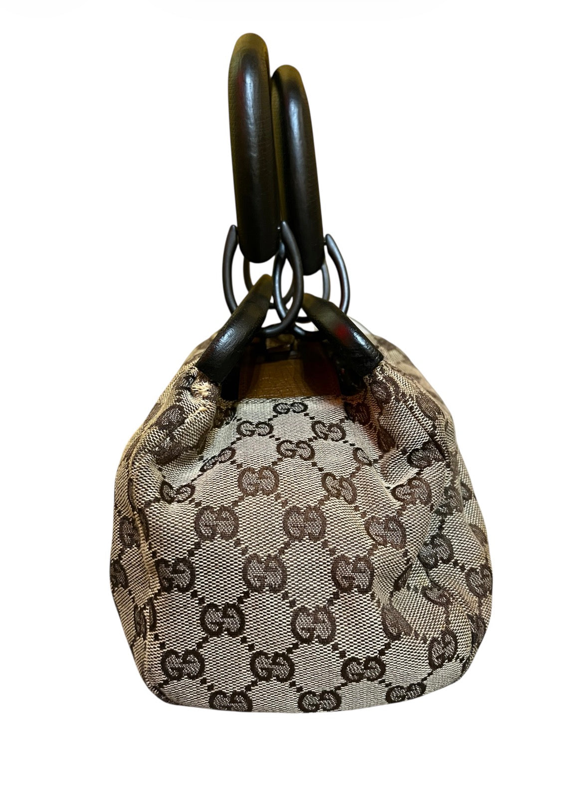 Gucci Beige Monogram Canvas Handbag