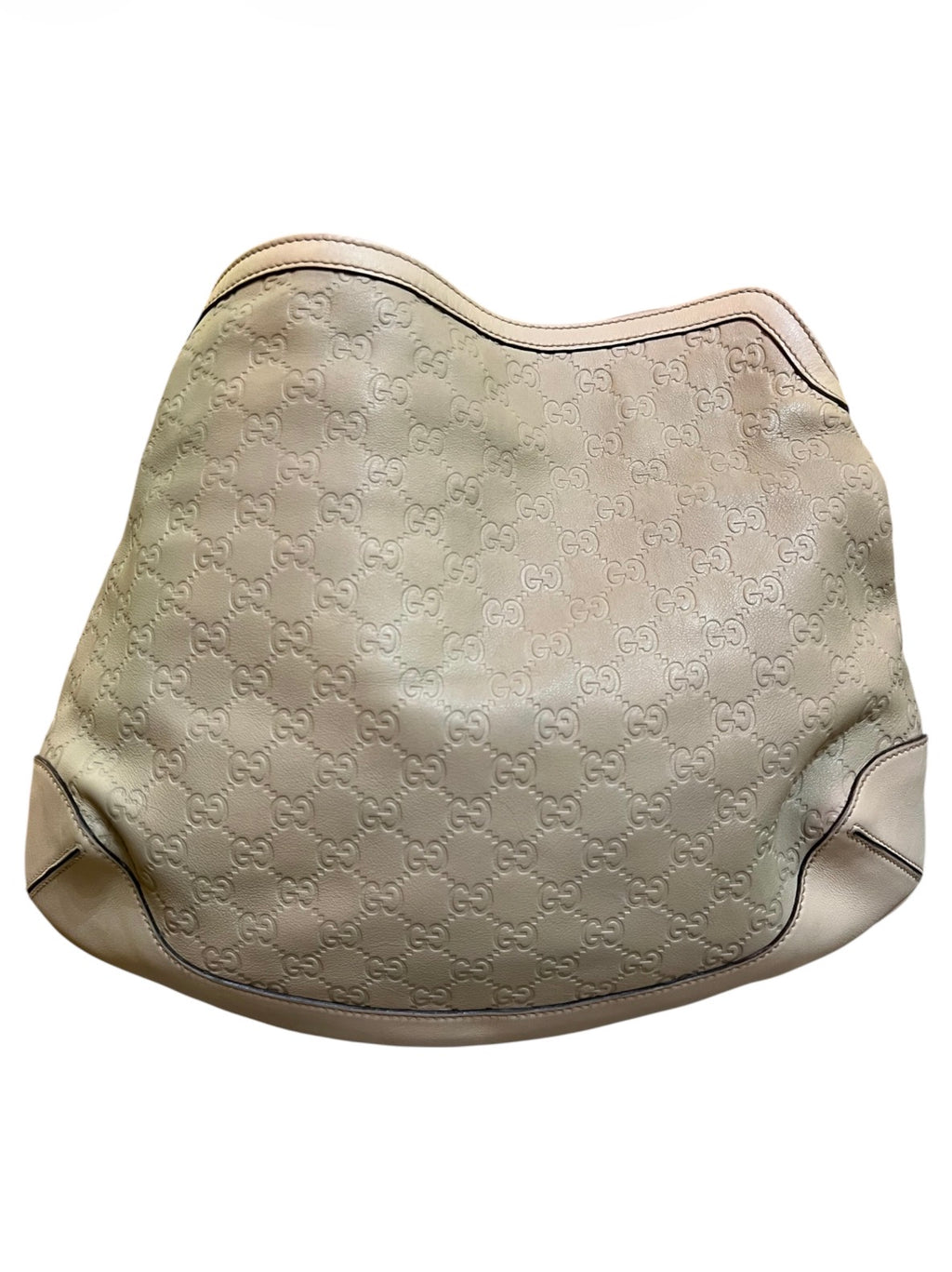 Gucci Beige Monogram Leather Handbag