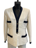 White and Blue Chanel Tailored Jacket
