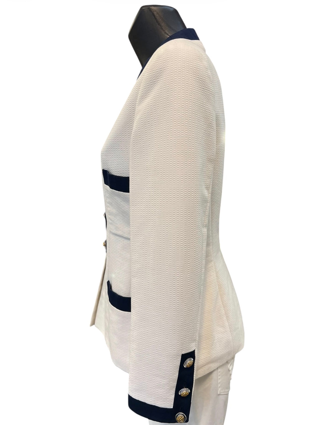 White and Blue Chanel Tailored Jacket