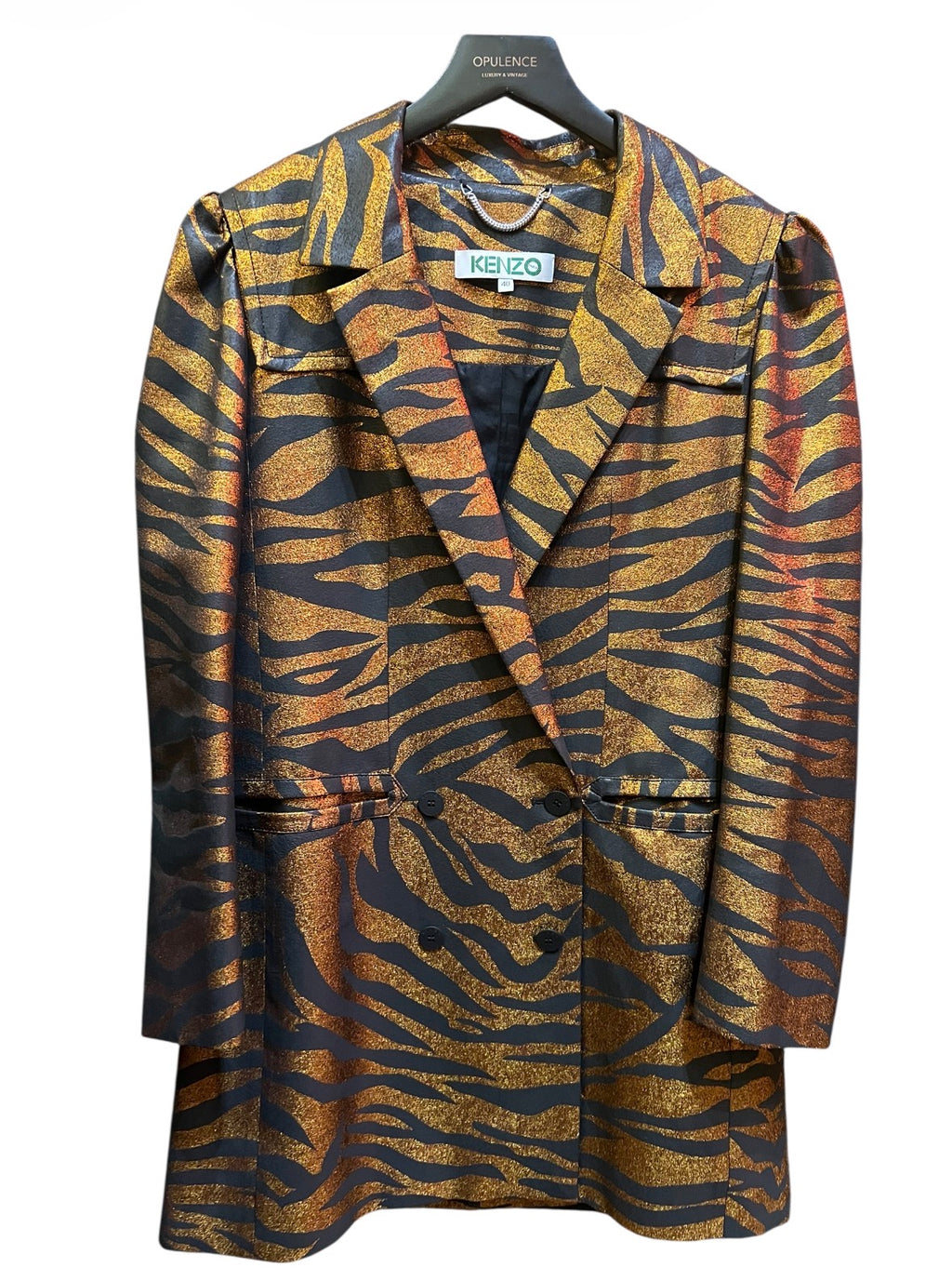 Kenzo Zebra Golden and Black Tailored Jacket
