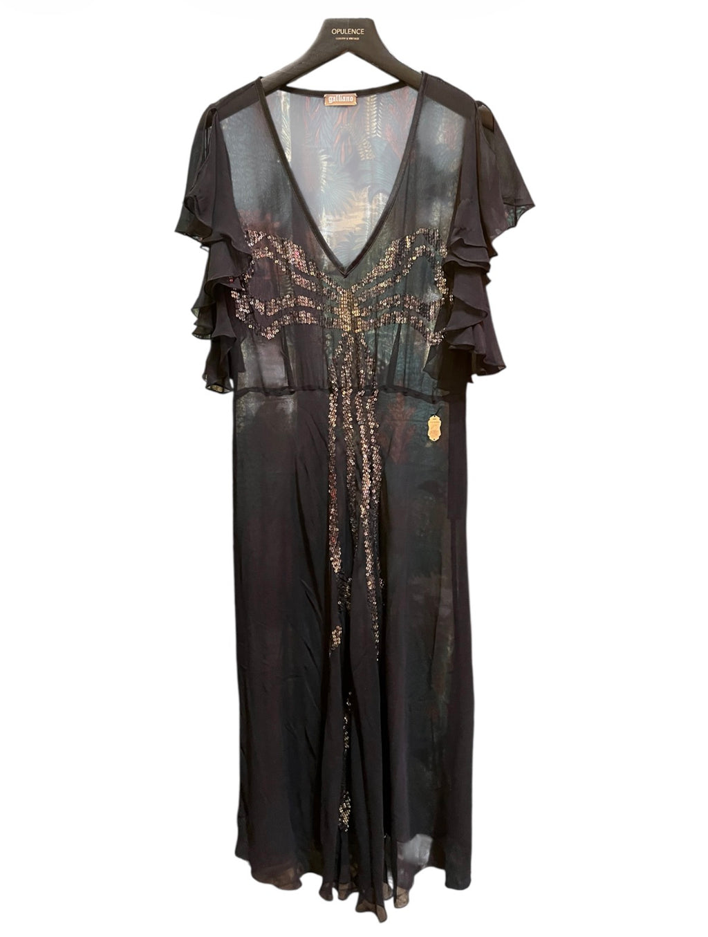 Lightweight Transparent Black Galliano Dress