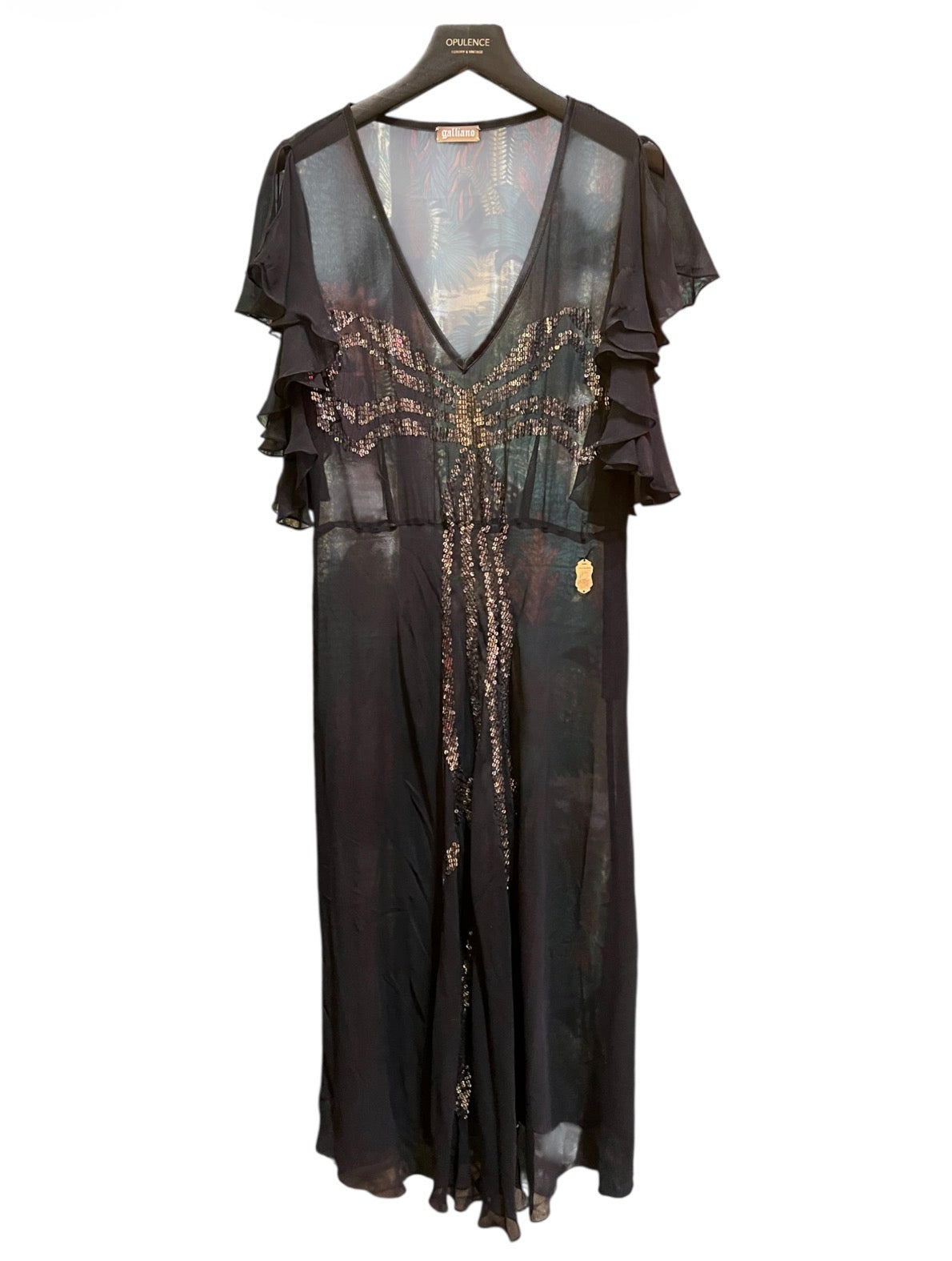 Lightweight Transparent Black Galliano Dress