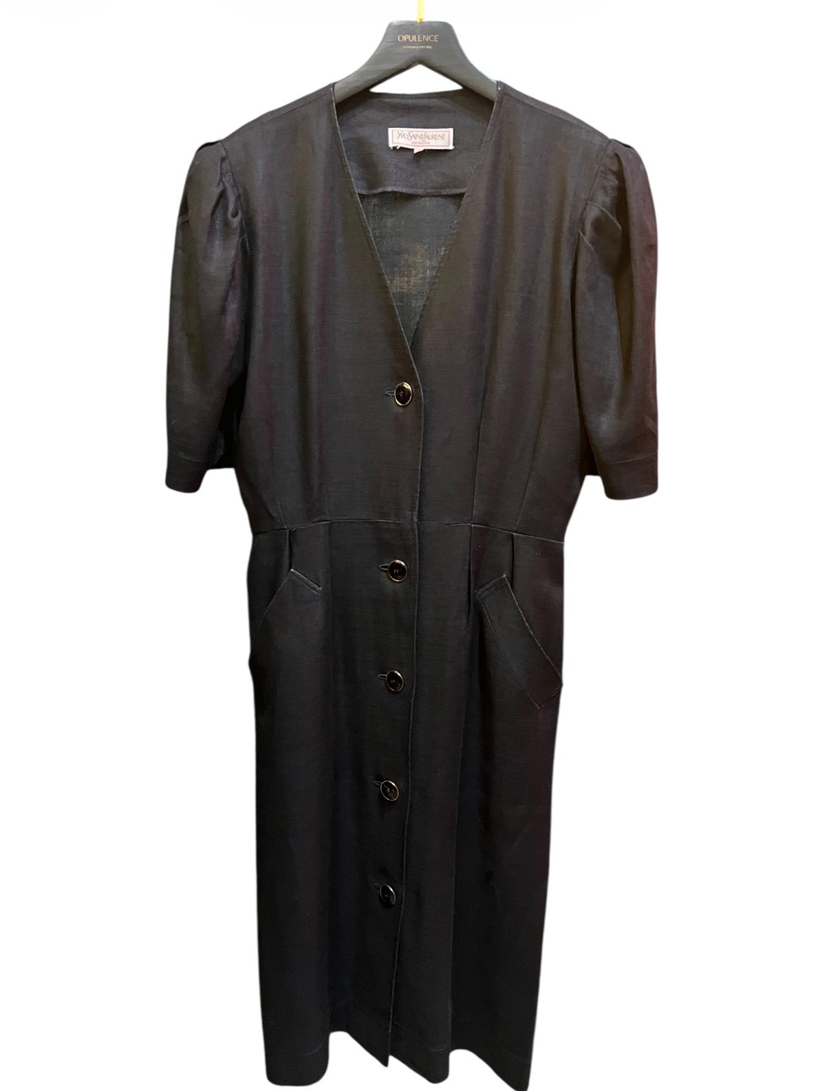 Yves Saint Laurent Black Linen Dress