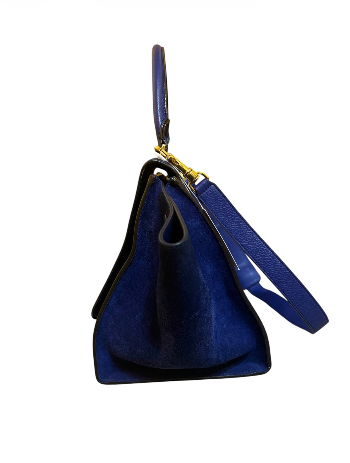 Céline Trapeze Blue Leather and Suede Handbag &nbsp;Blue