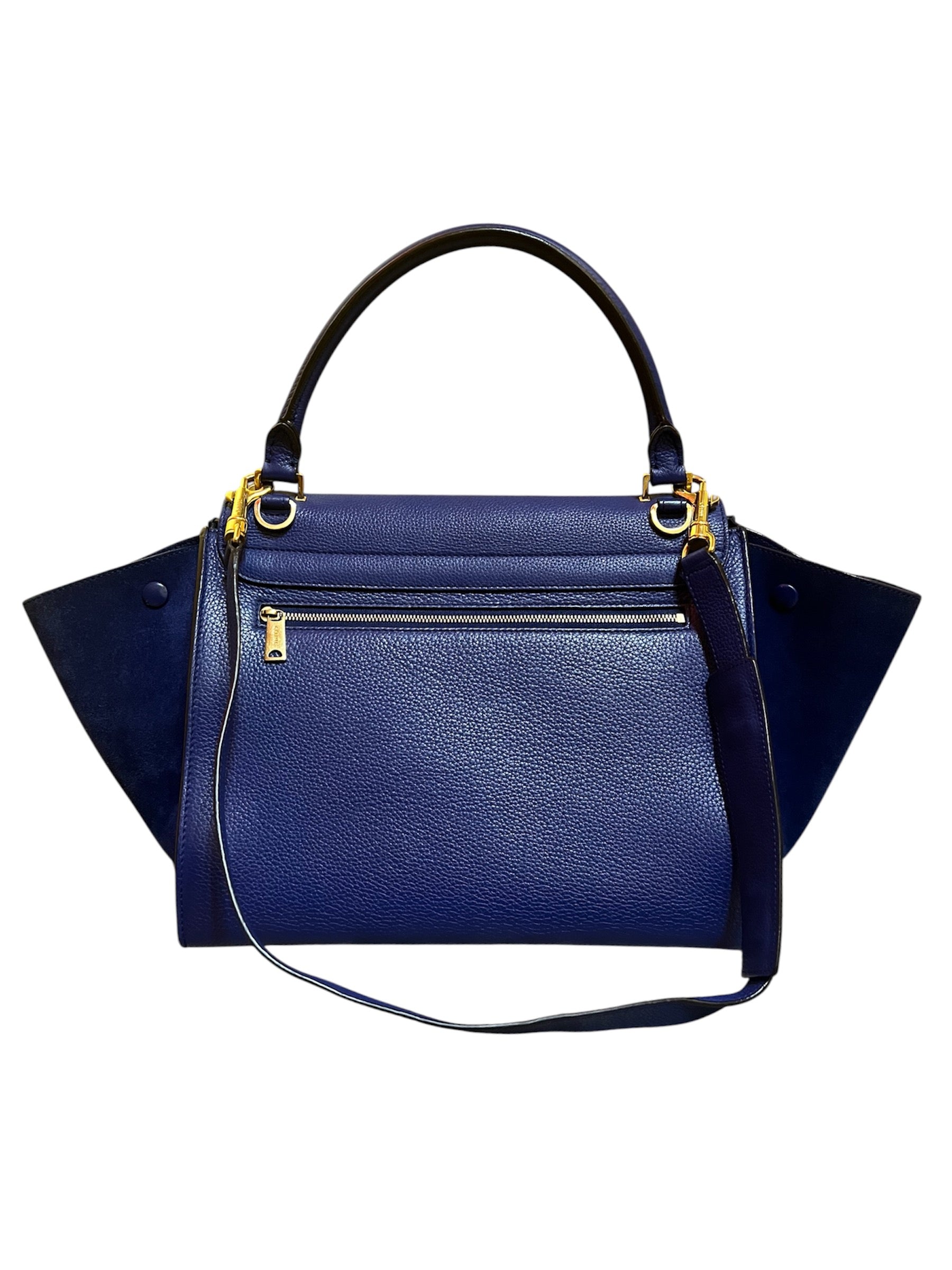 Céline Trapeze Blue Leather and Suede Handbag &nbsp;Blue