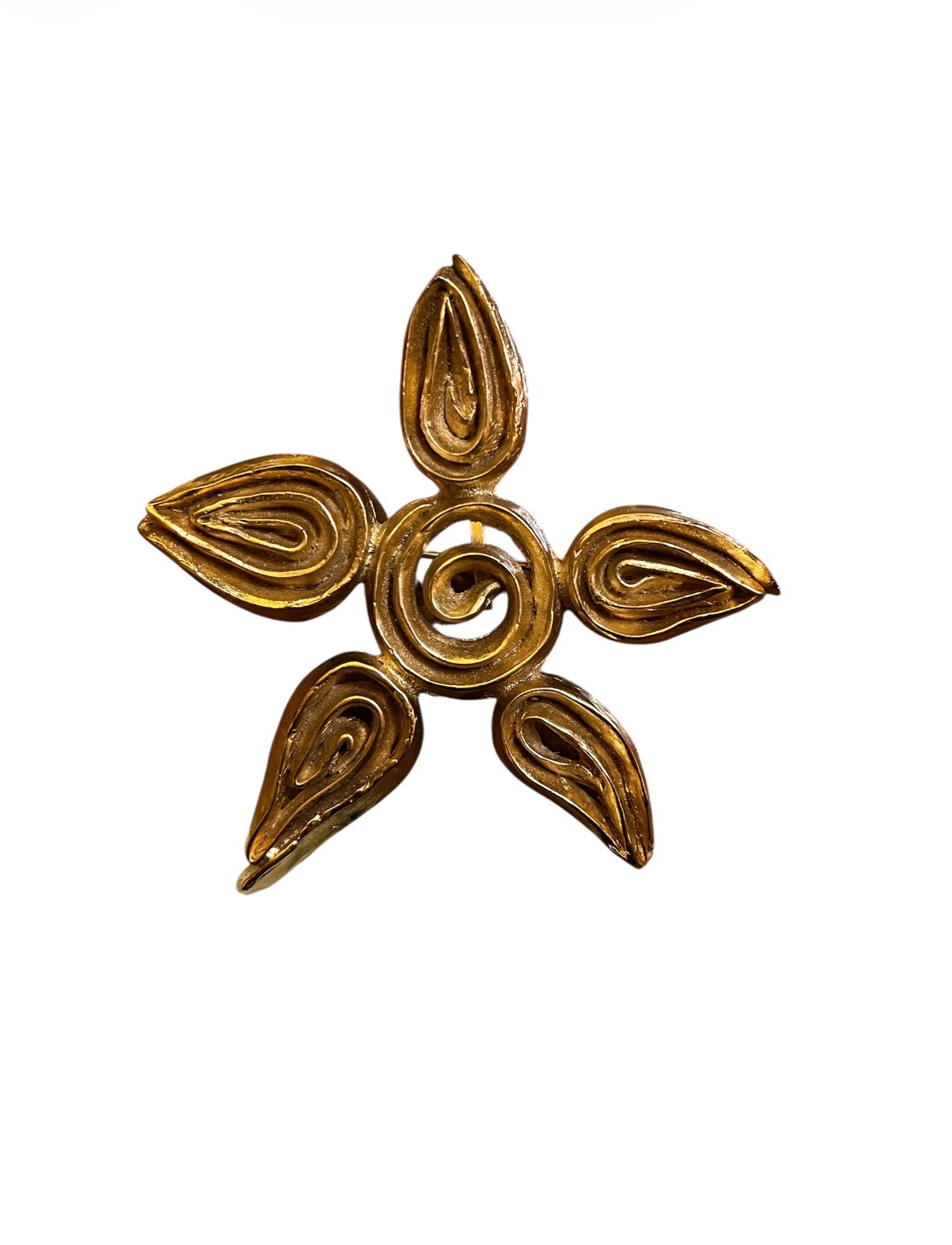 Rochas Golden Flower Brooch
