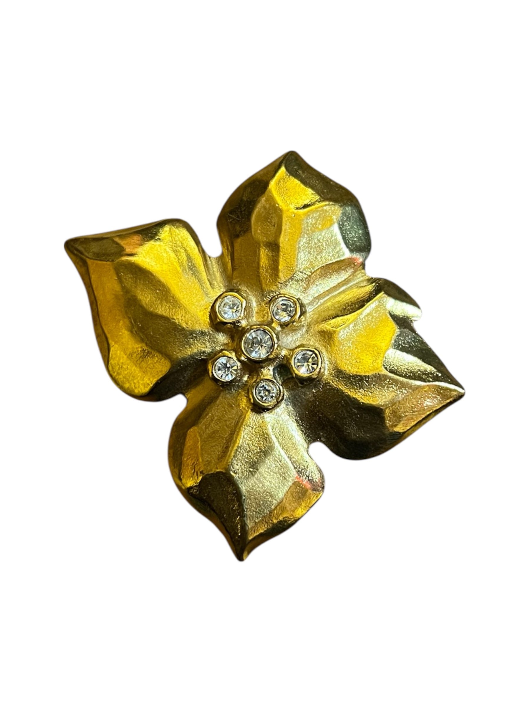 YSL golden flower brooch