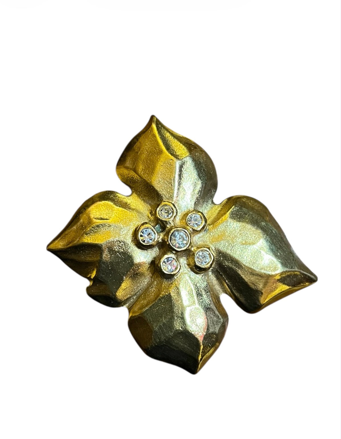 YSL golden flower brooch