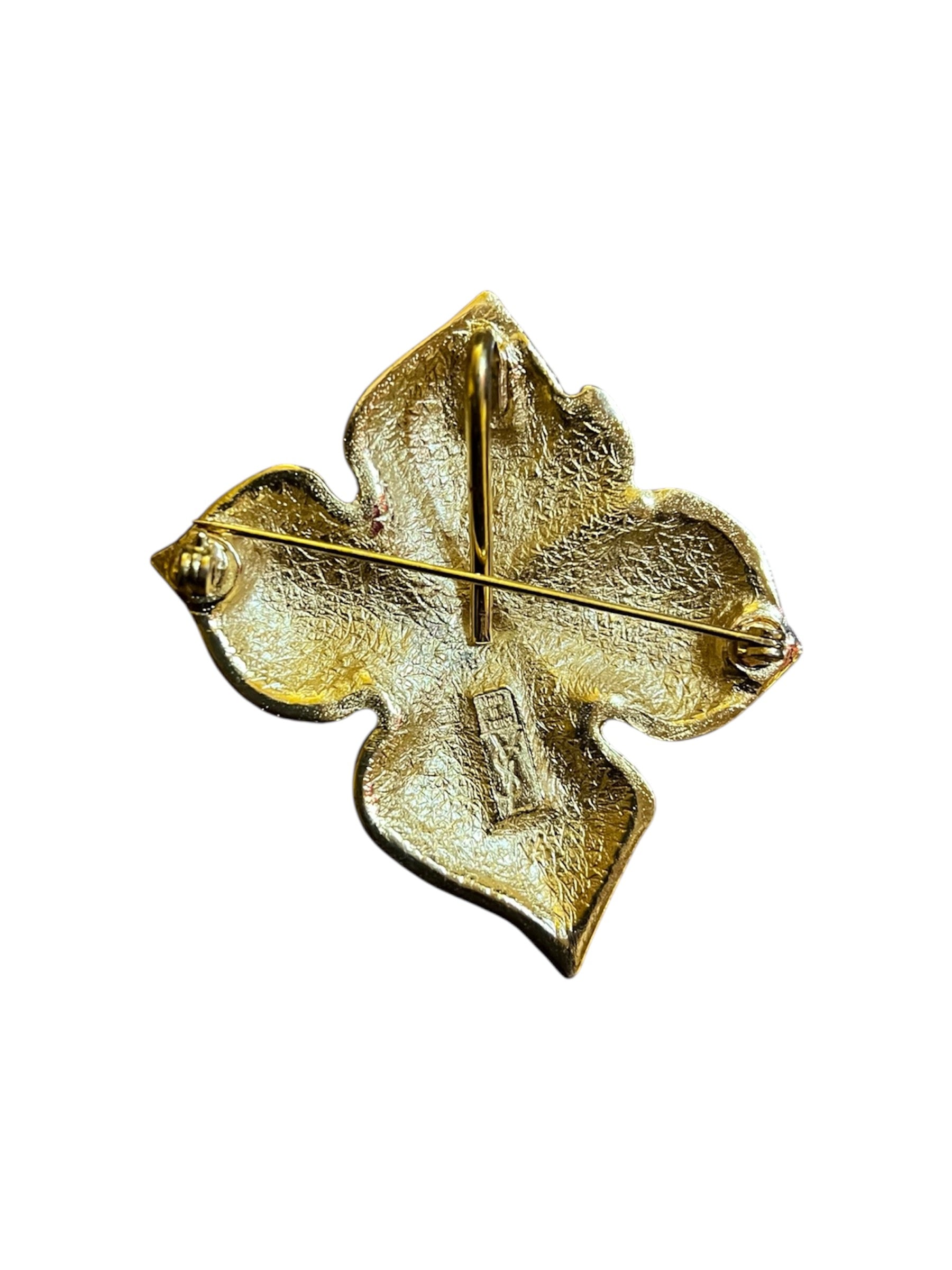 YSL golden flower brooch