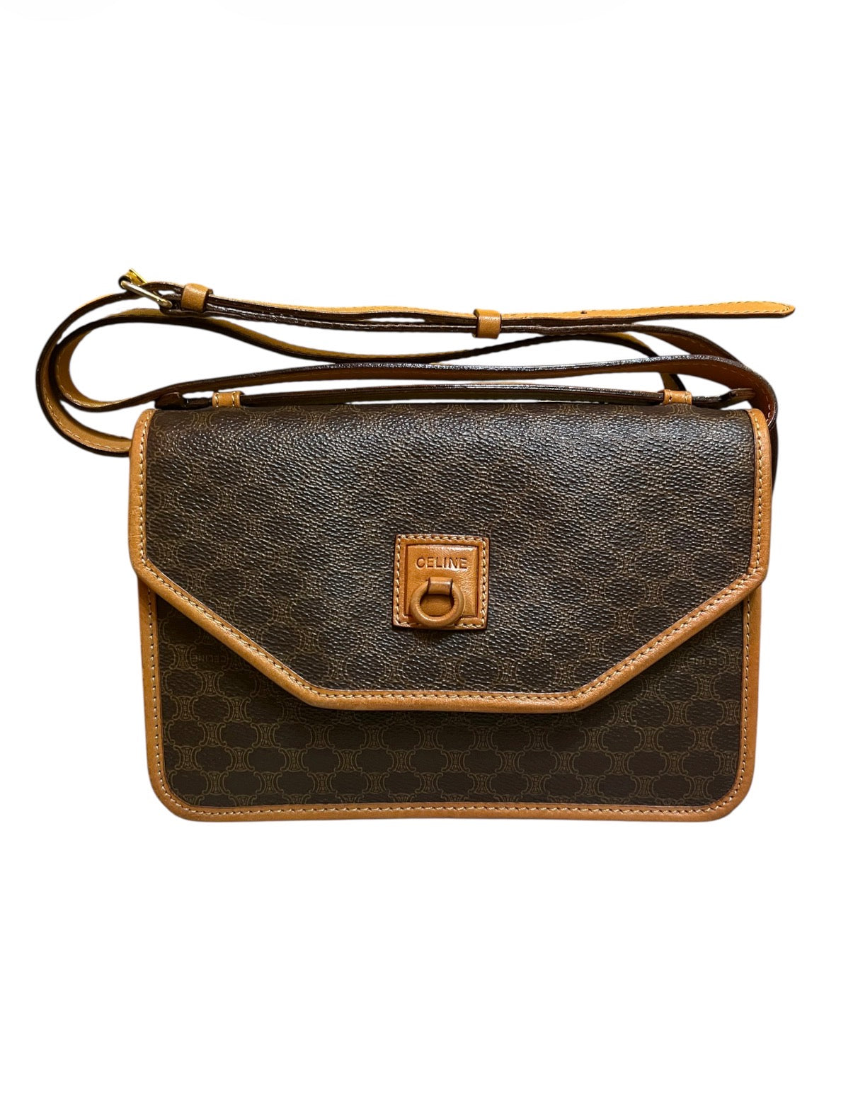Céline Paris Monogram Canvas Shoulder Bag, Brown