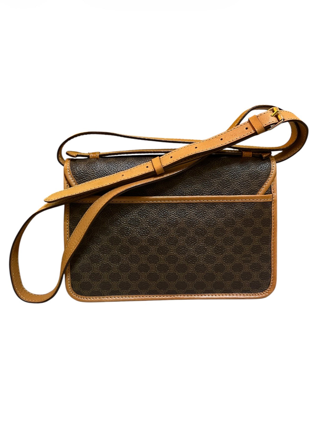 Céline Paris Monogram Canvas Shoulder Bag, Brown