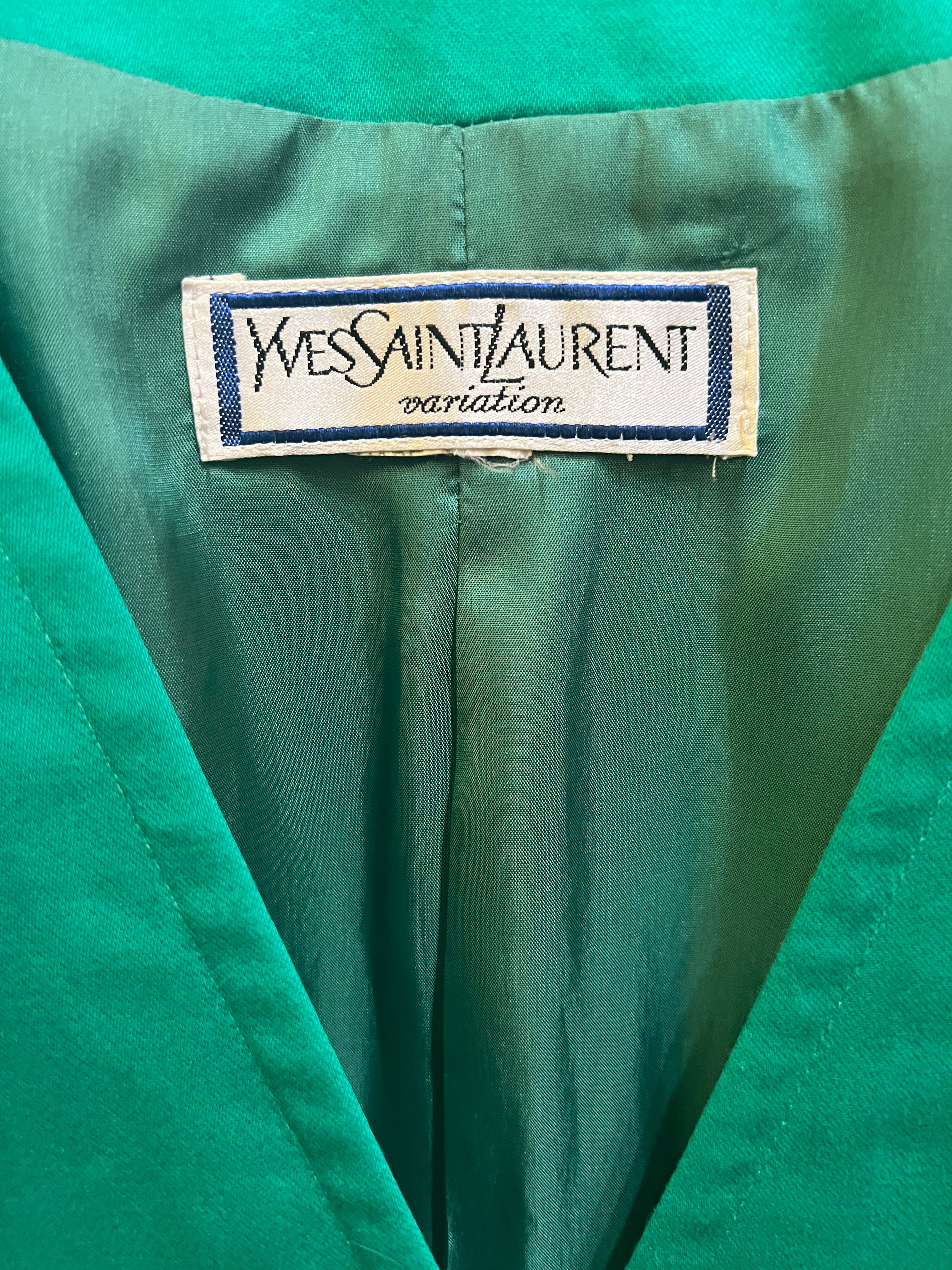 Yves Saint Laurent Green Blazer